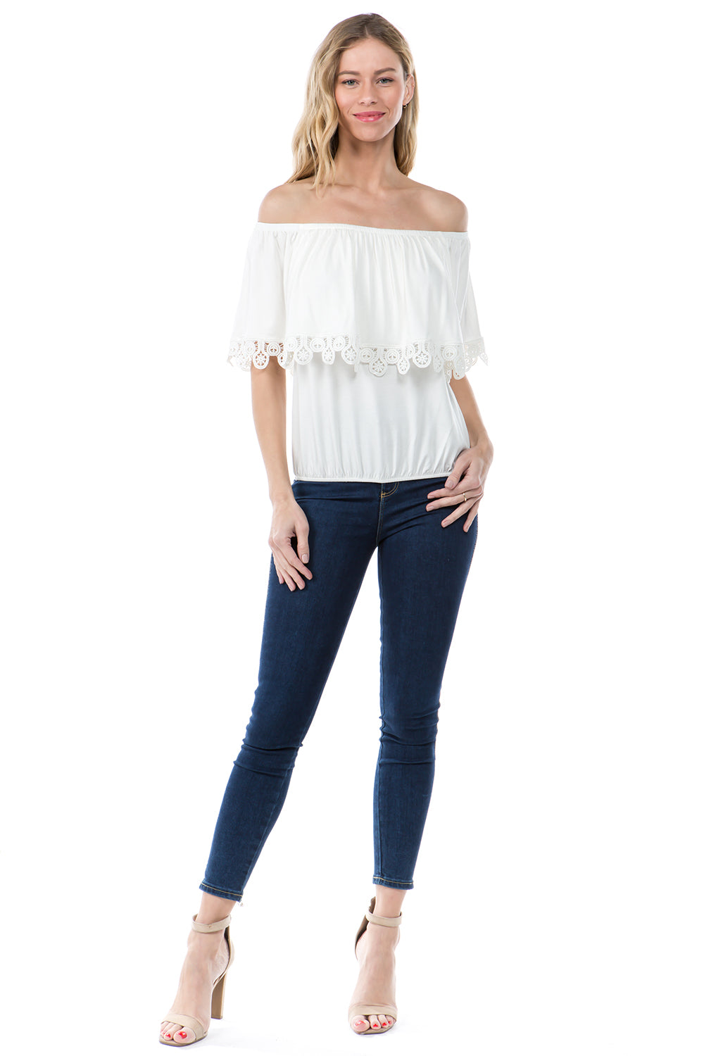 BAMBI OFF SHOULDER TOP (IVORY)- VT1234