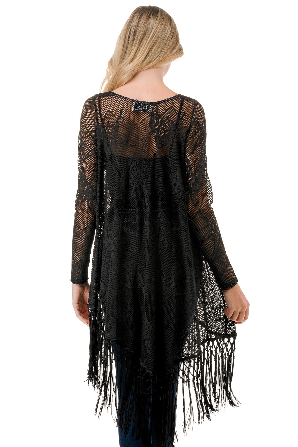STEPHANIE LONG SLEEVE TOP (BLACK LACE)- VT1360