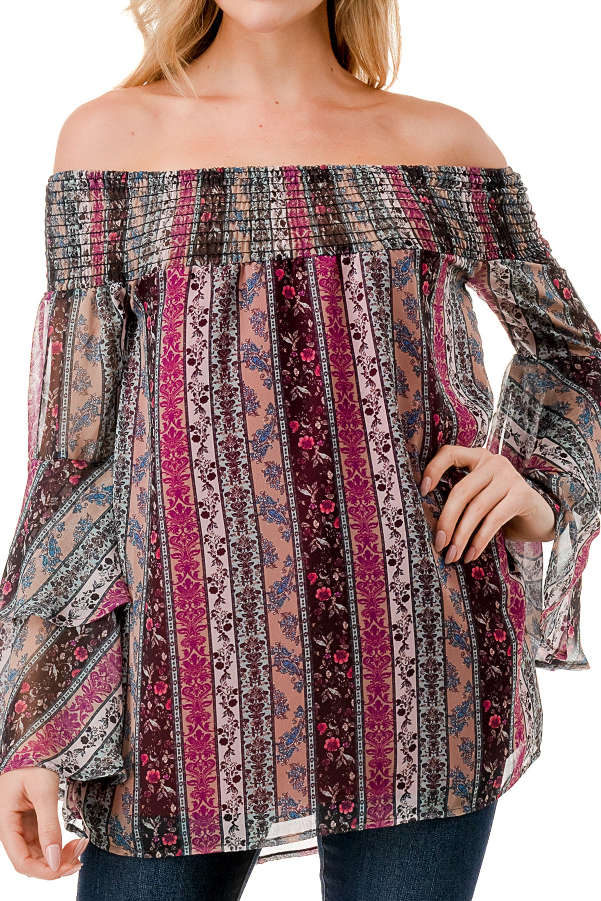 BEATRICE OFF SHOULDER TOP (NOSTALGIA)- VT1728