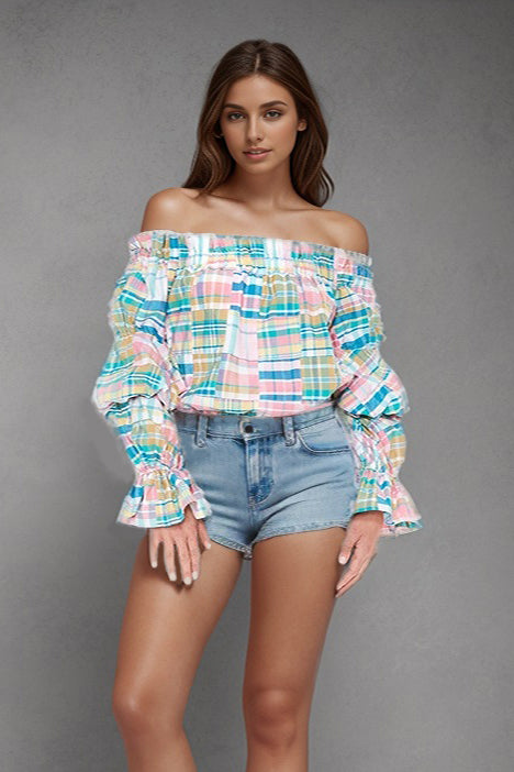 KEIRA BODYSUIT (MULTI PINK BLUE)-VT2068