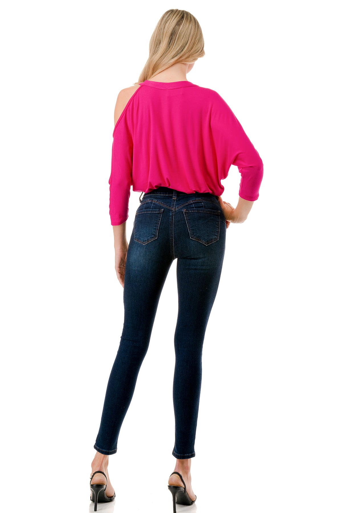 LINNETTE ASYMMETRICAL TOP (FUSCHIA)-VT2453