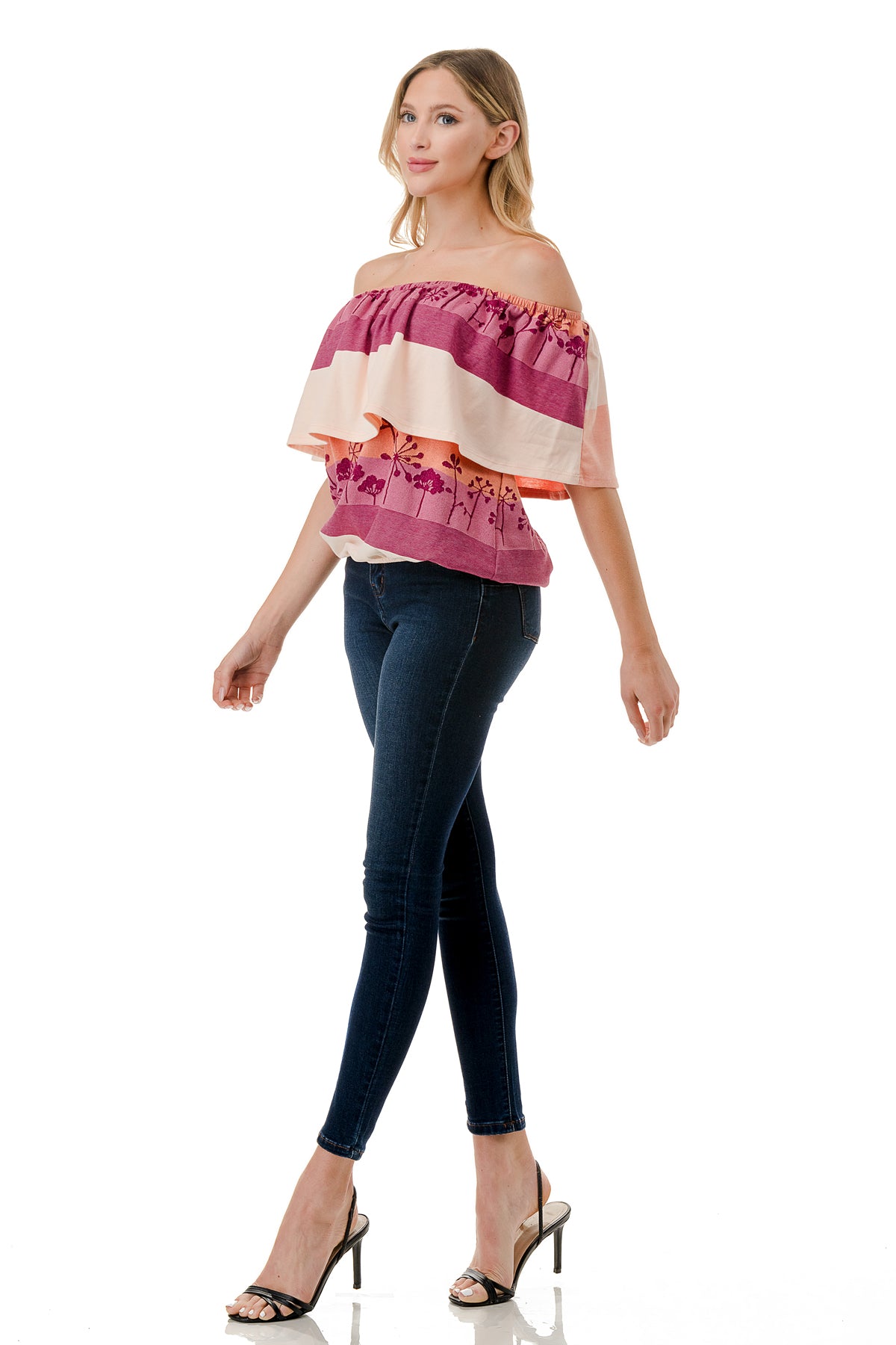 ALIVIA TUBE TOP (MAGENTA CORAL MULTI STRIPE)- VT2499