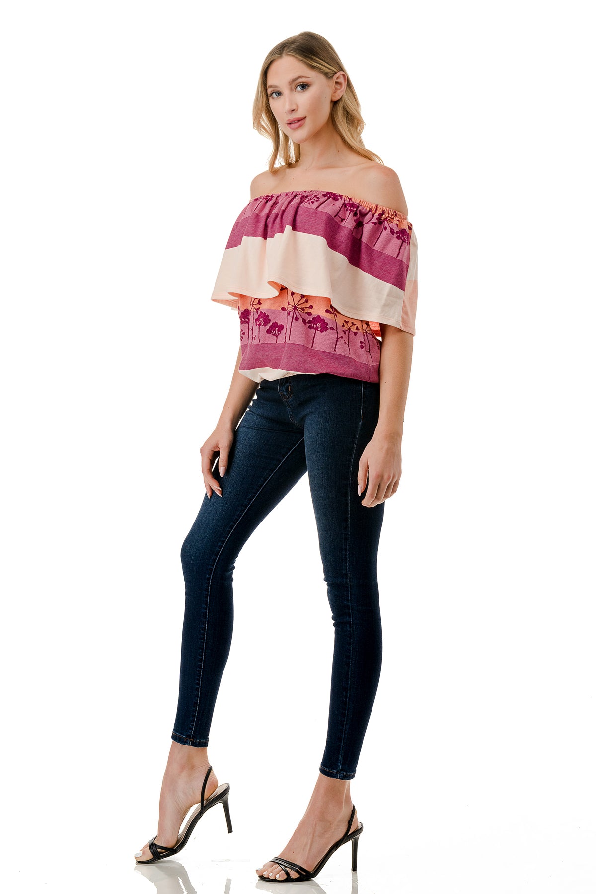 ALIVIA TUBE TOP (MAGENTA CORAL MULTI STRIPE)- VT2499