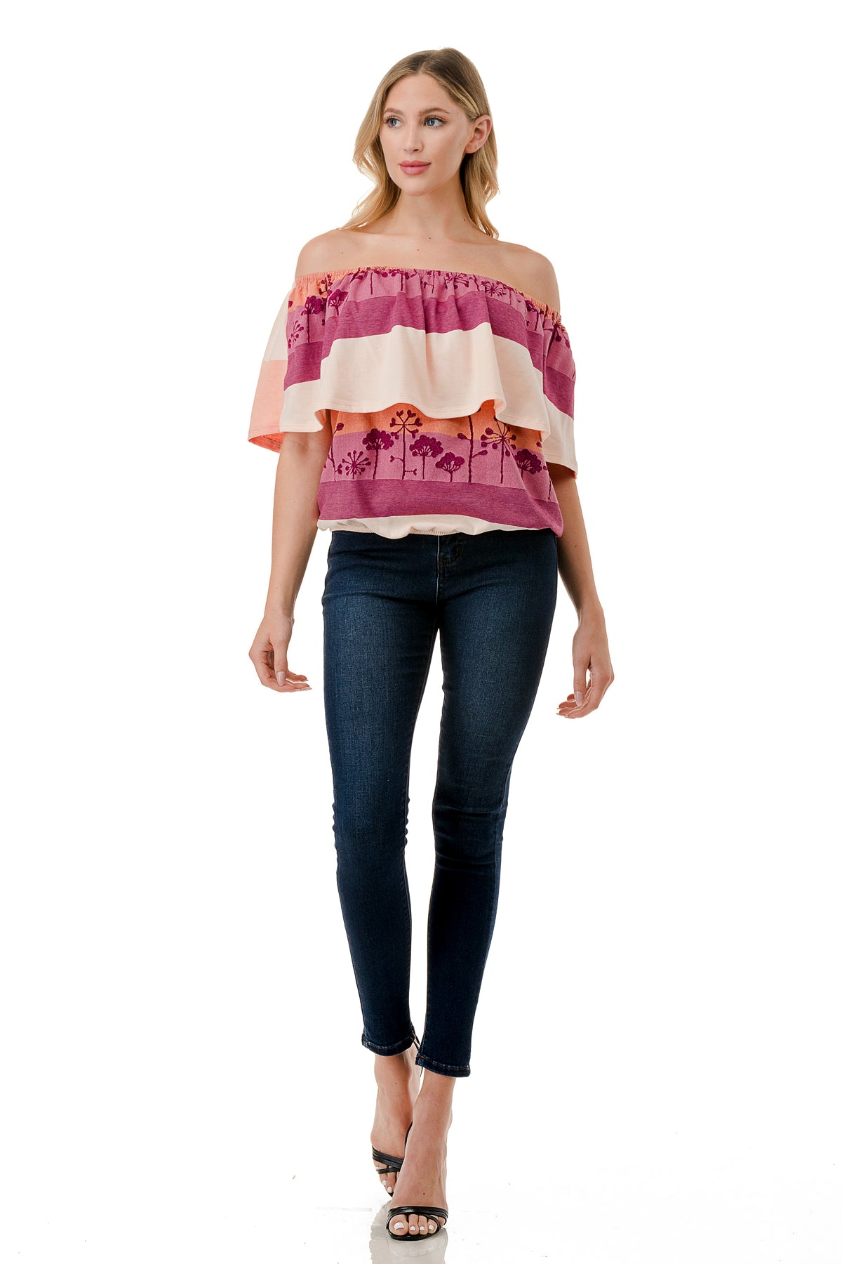 ALIVIA TUBE TOP (MAGENTA CORAL MULTI STRIPE)- VT2499