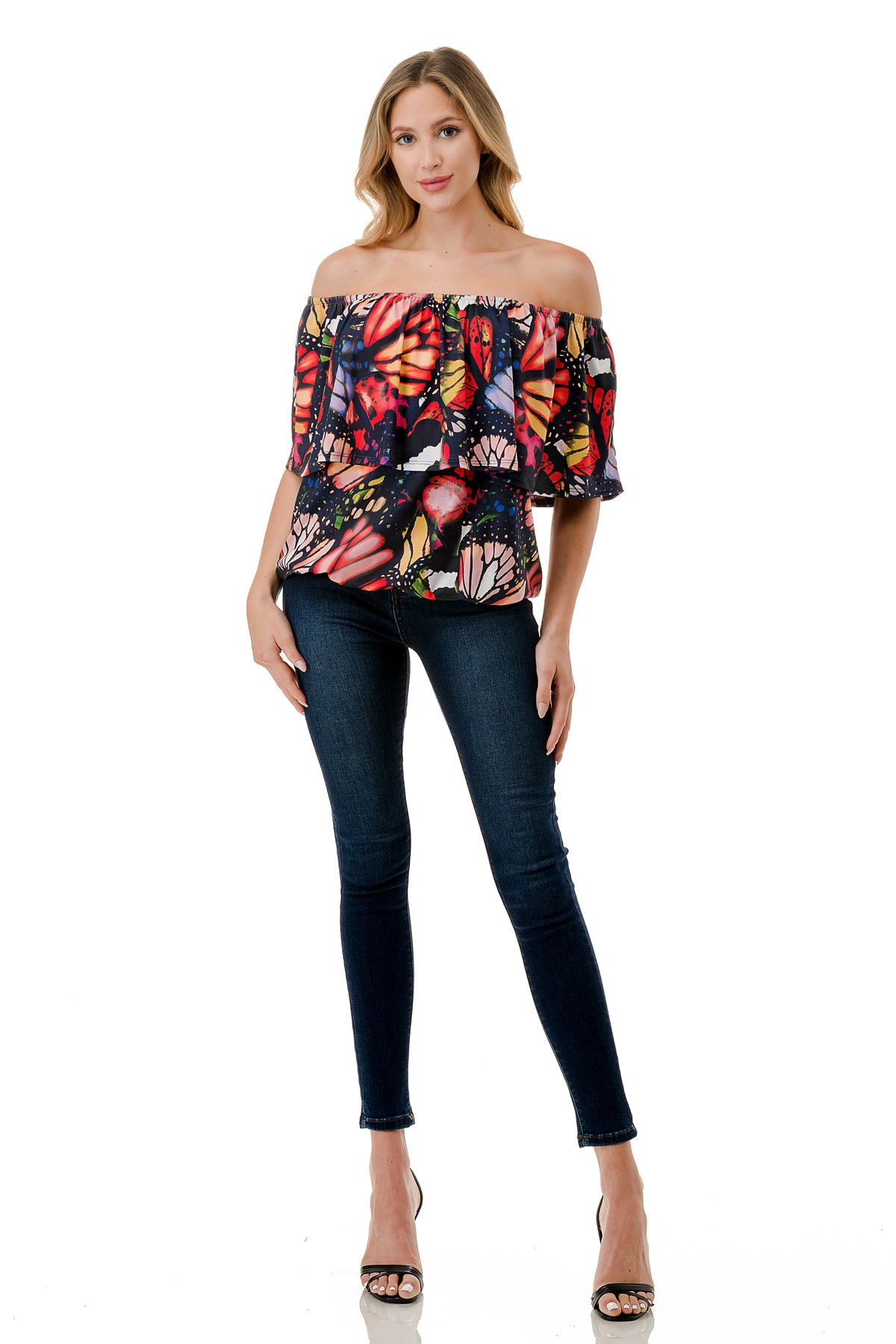 ALIVIA TUBE TOP (MULTI BUTTERFLY)- VT2499