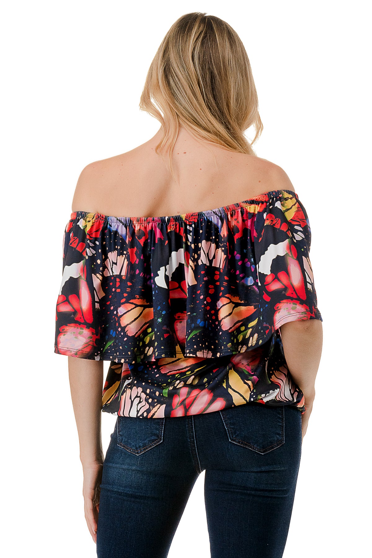 ALIVIA TUBE TOP (MULTI BUTTERFLY)- VT2499