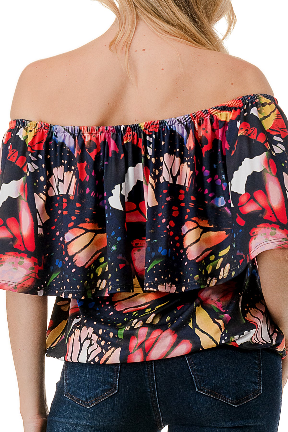 ALIVIA TUBE TOP (MULTI BUTTERFLY)- VT2499