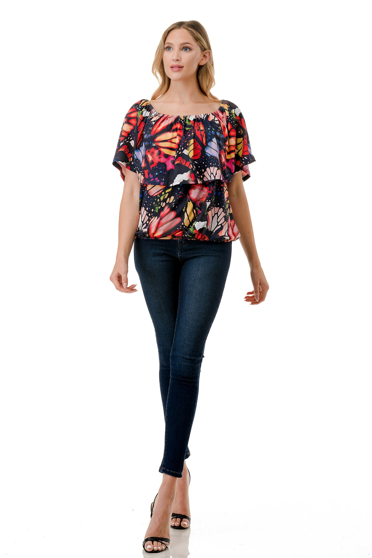 ALIVIA TUBE TOP (MULTI BUTTERFLY)- VT2499