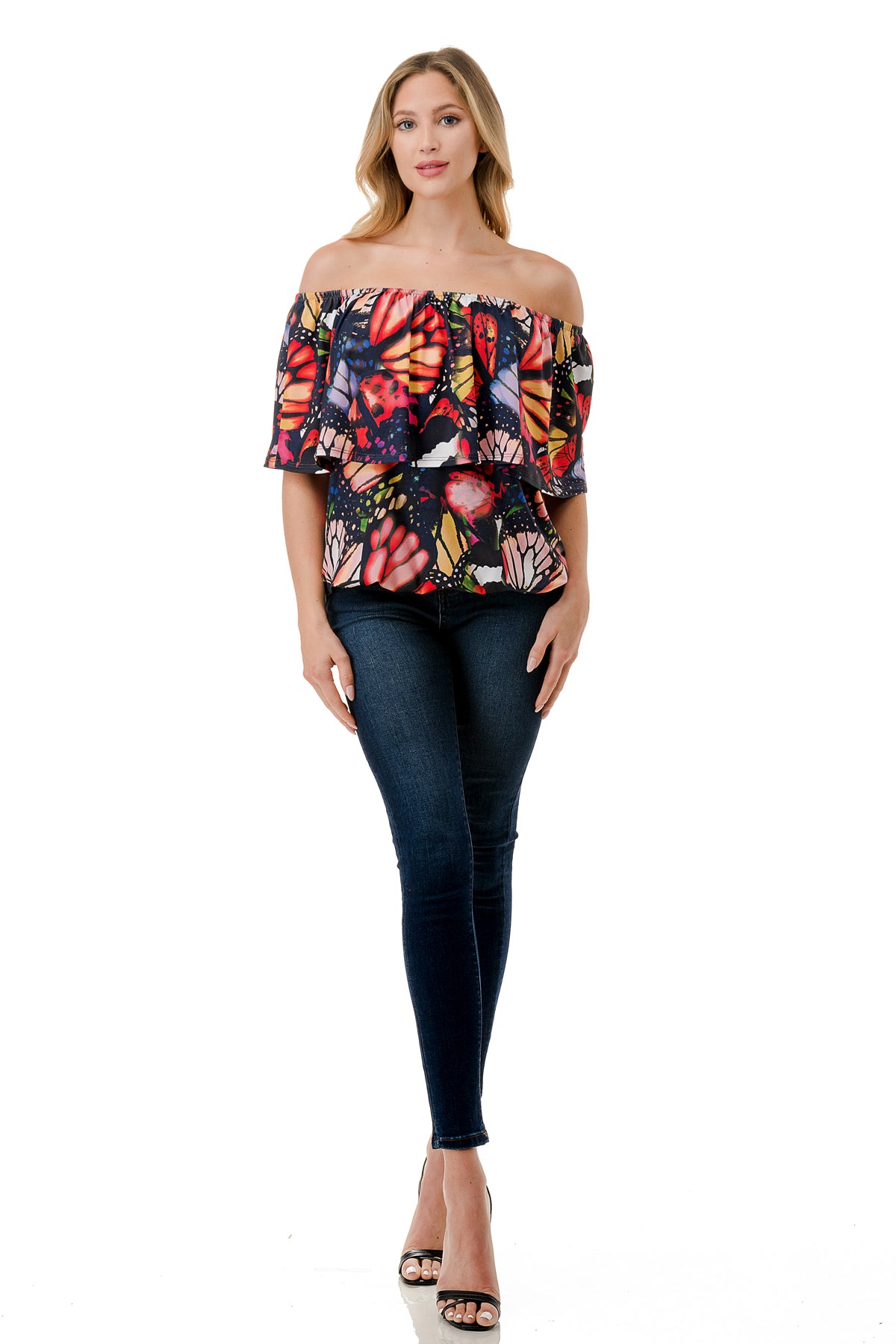 ALIVIA TUBE TOP (MULTI BUTTERFLY)- VT2499