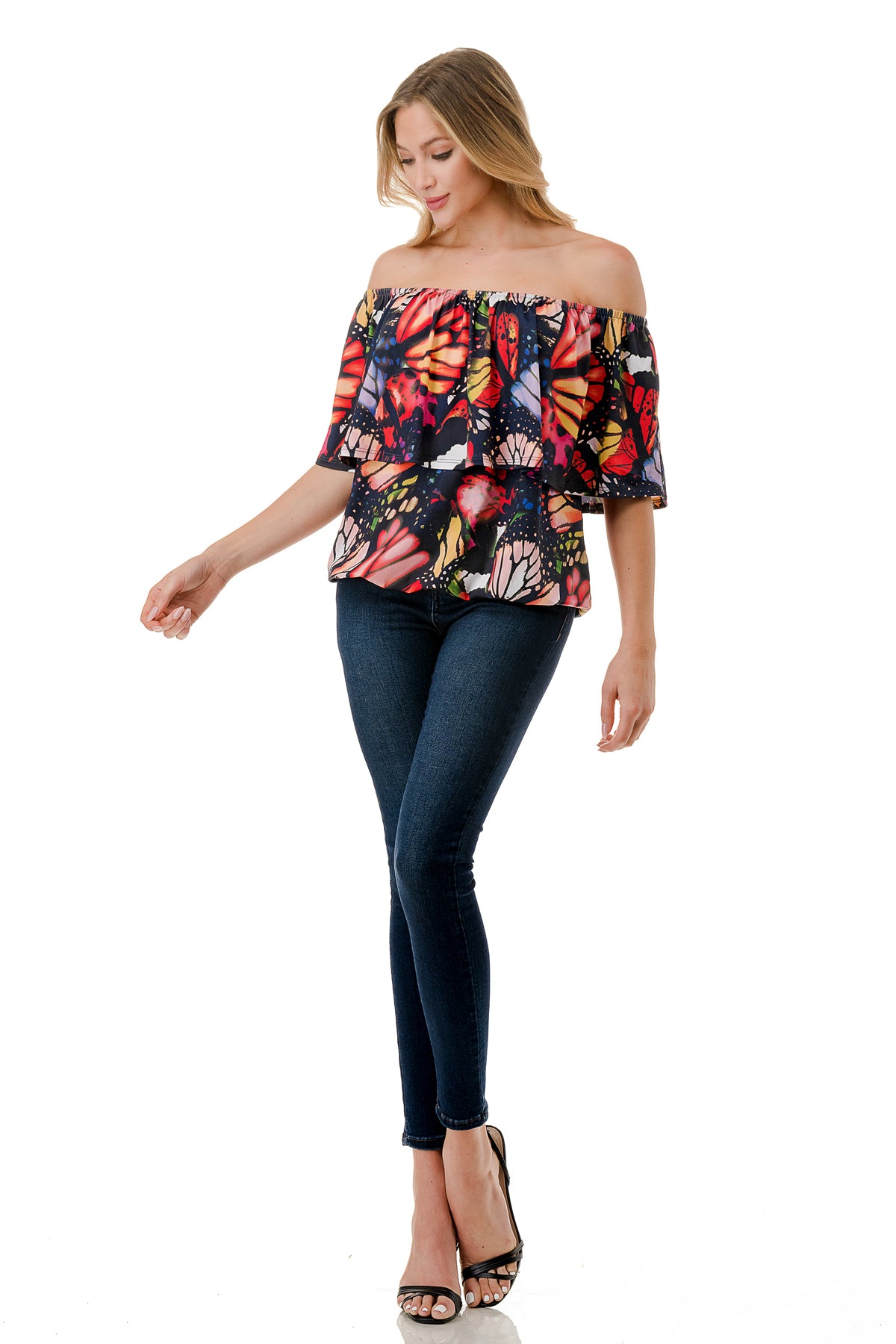 ALIVIA TUBE TOP (MULTI BUTTERFLY)- VT2499