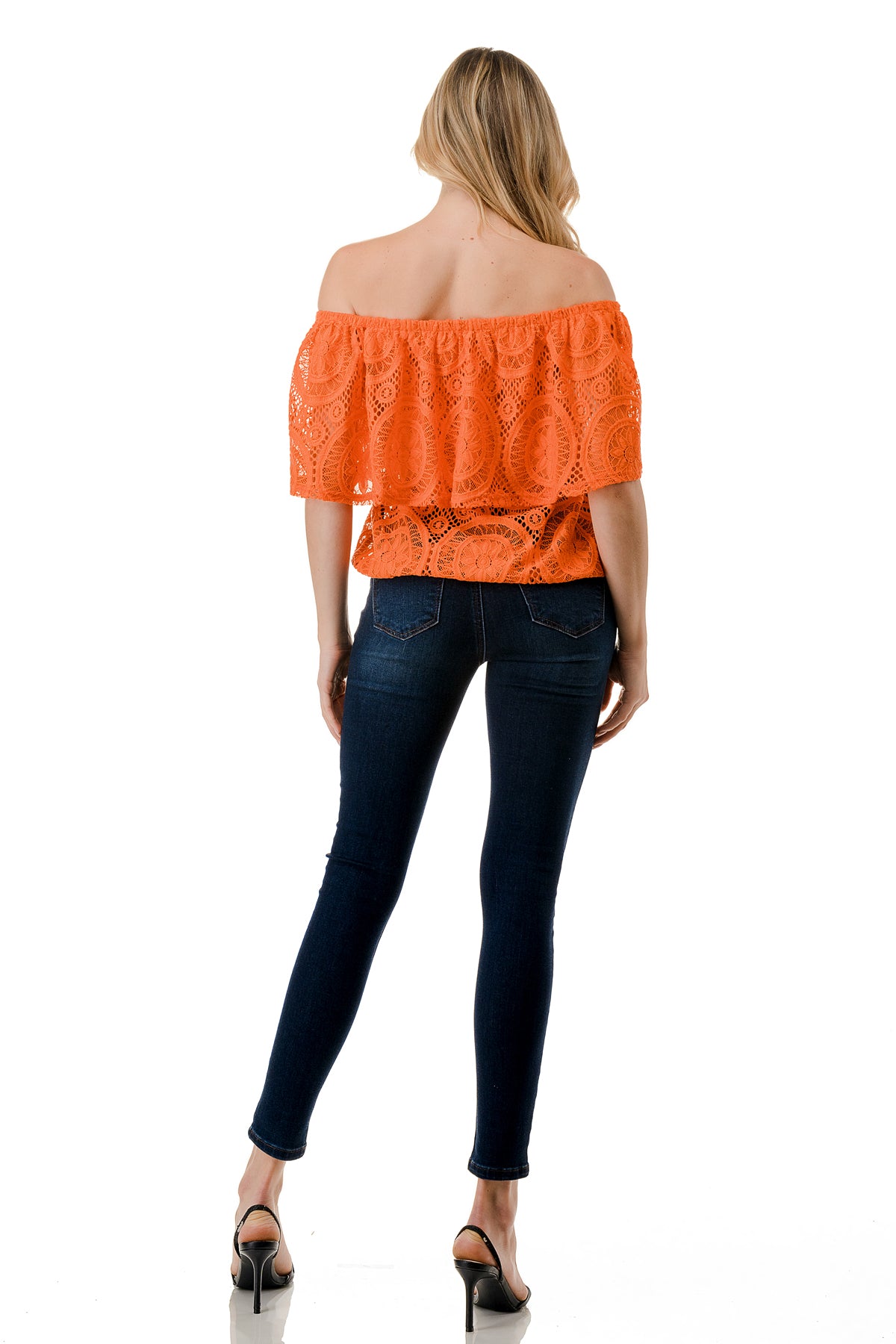 ALIVIA TUBE TOP (ORANGE LACE)- VT2499