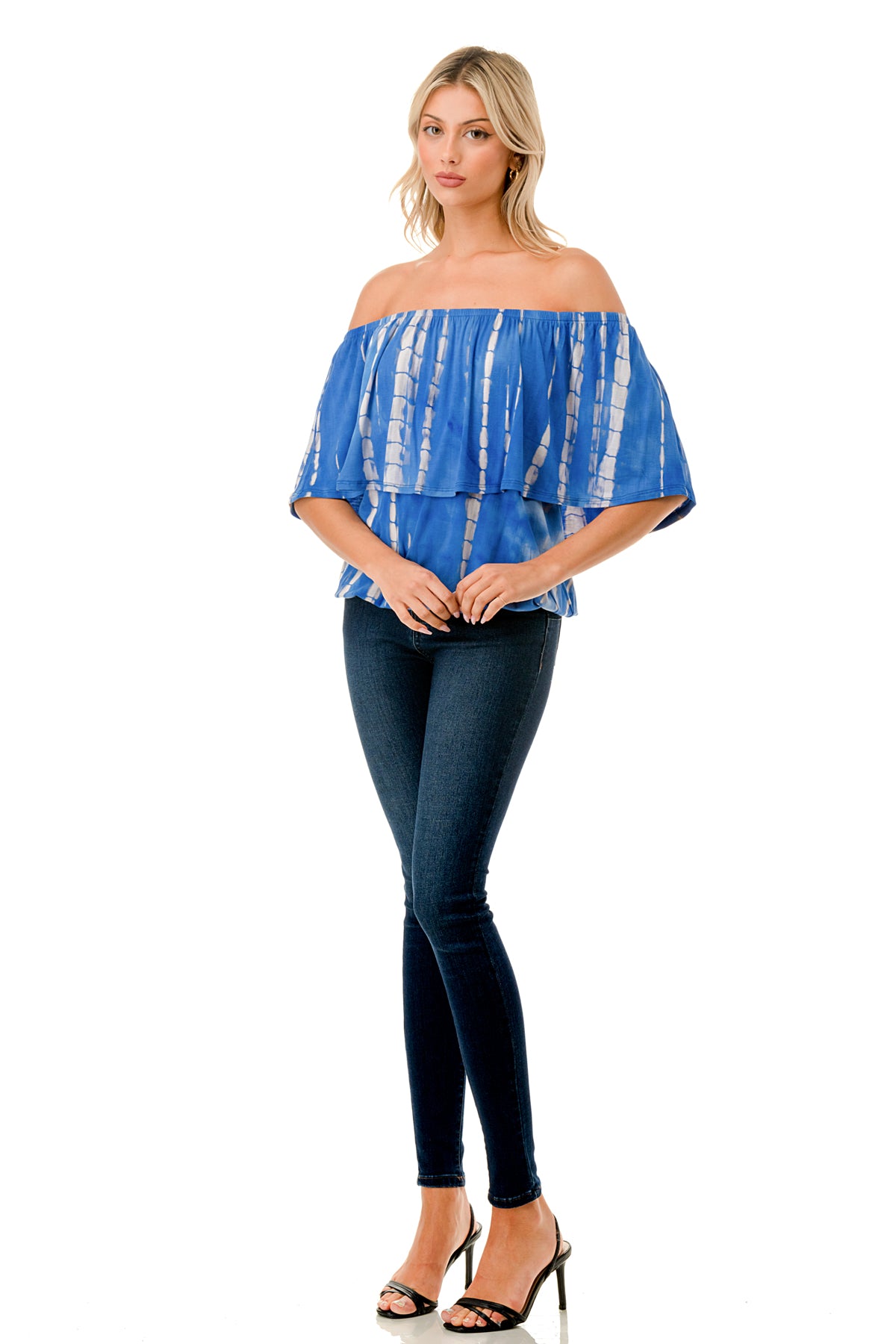 ALIVIA TUBE TOP (ROYAL BLUE GREY BAMBOO)- VT2499