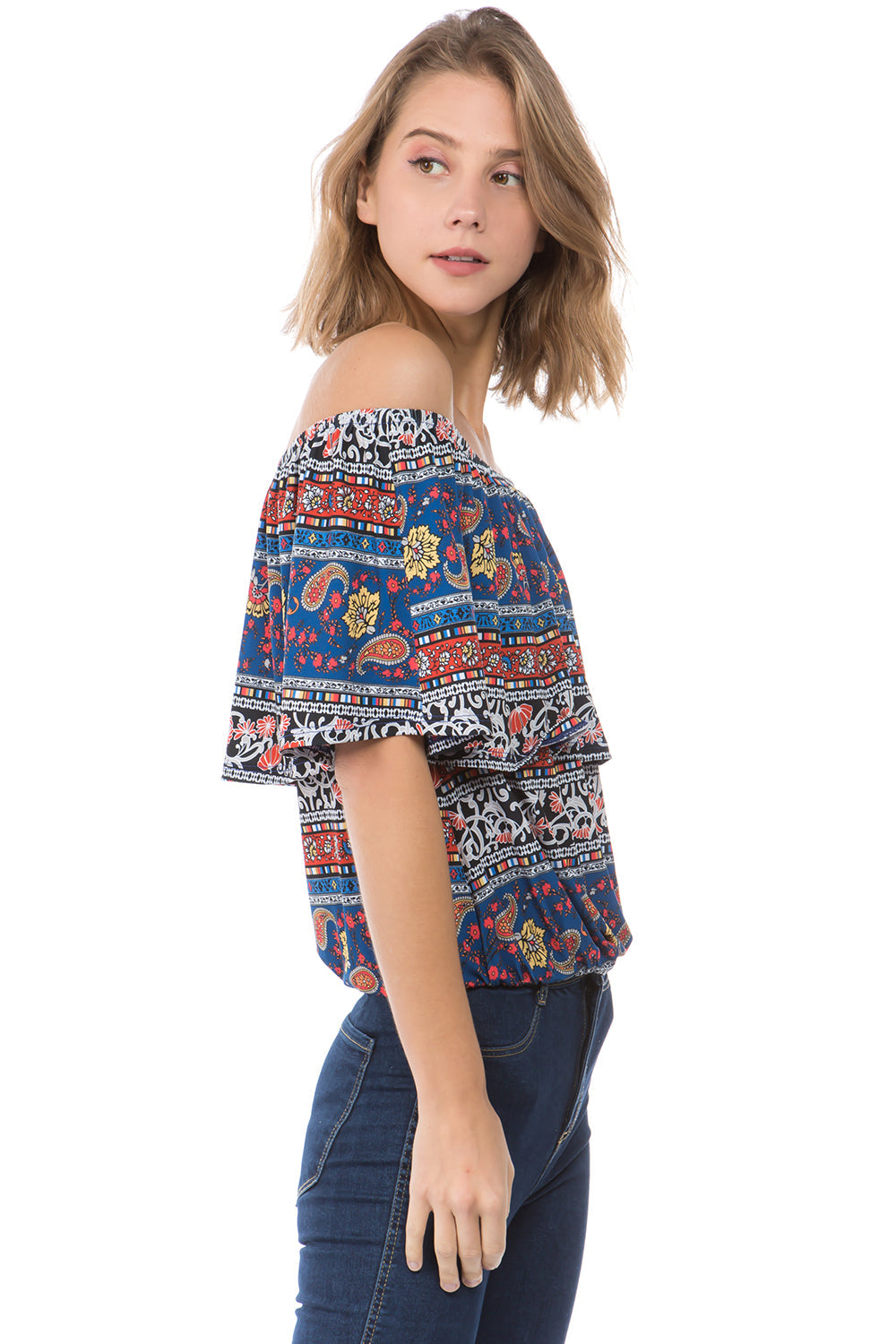 ALIVIA TUBE TOP (NAVY BOHO)- VT2499