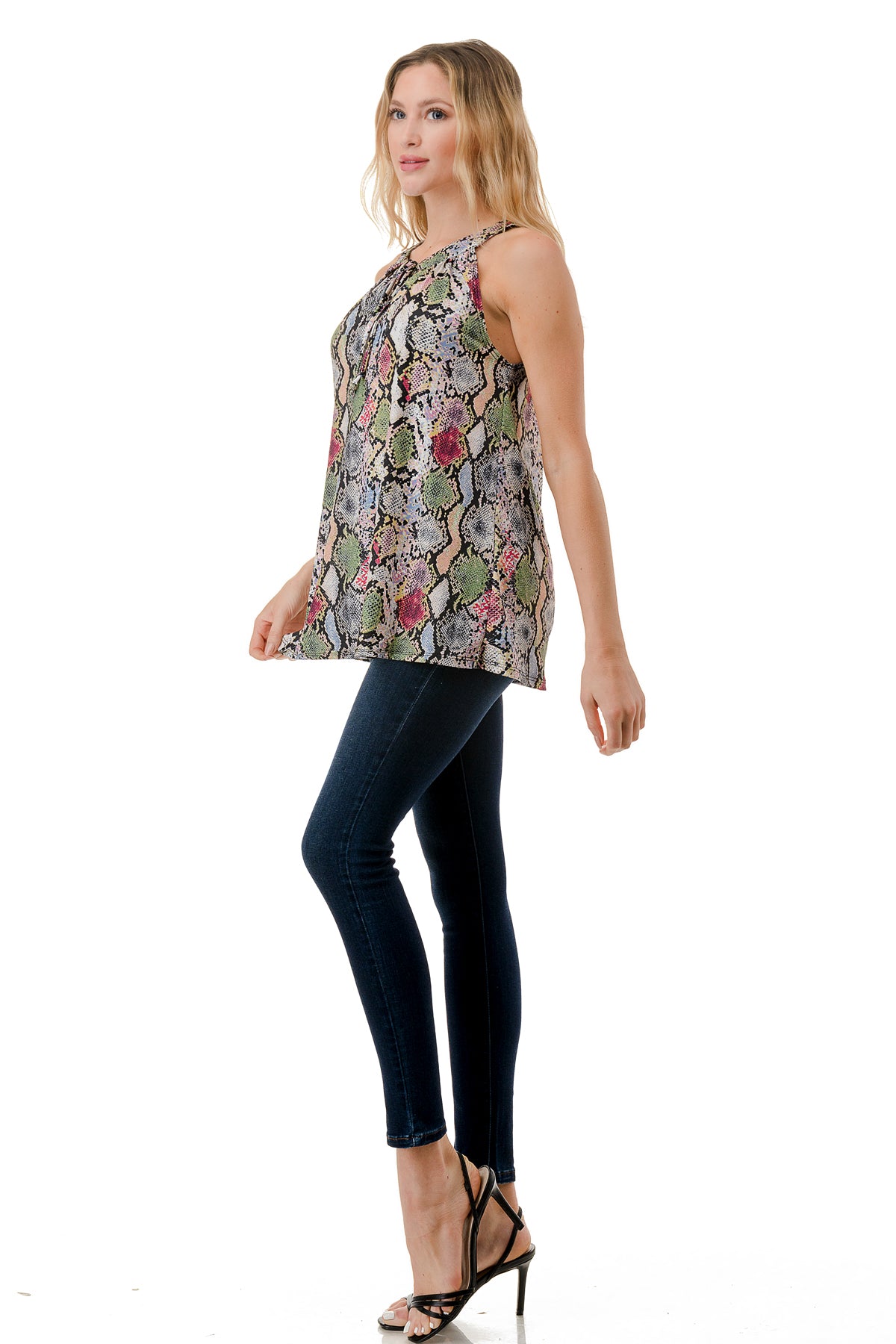 RUTH HALTER TOP (MULTI SNAKE)- VT3105
