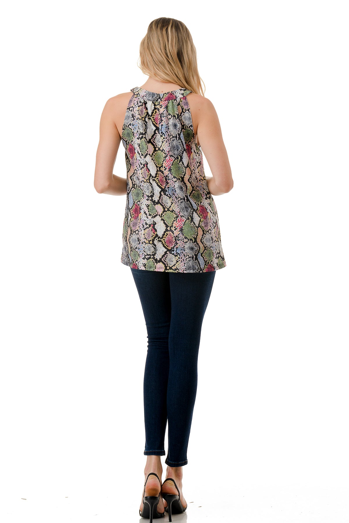 RUTH HALTER TOP (MULTI SNAKE)- VT3105