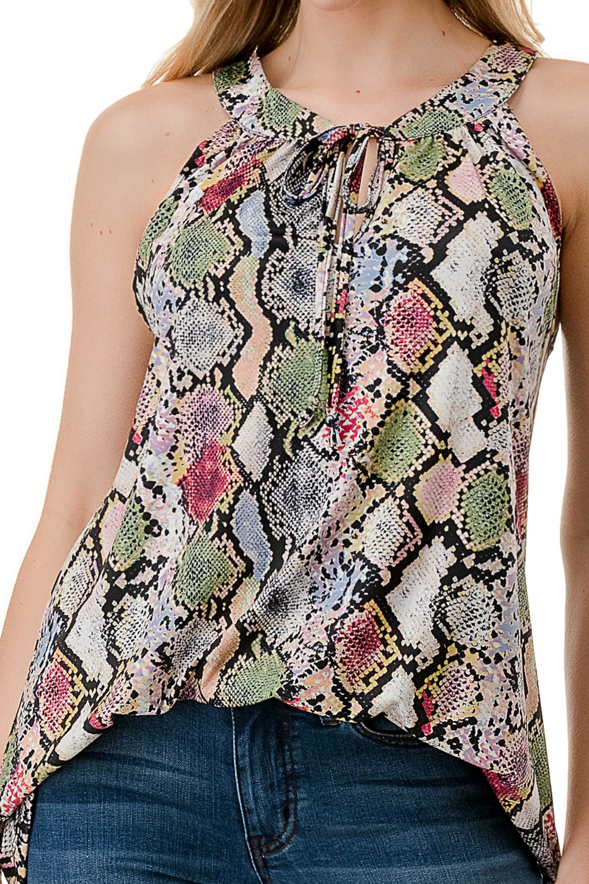 RUTH HALTER TOP (MULTI SNAKE)- VT3105