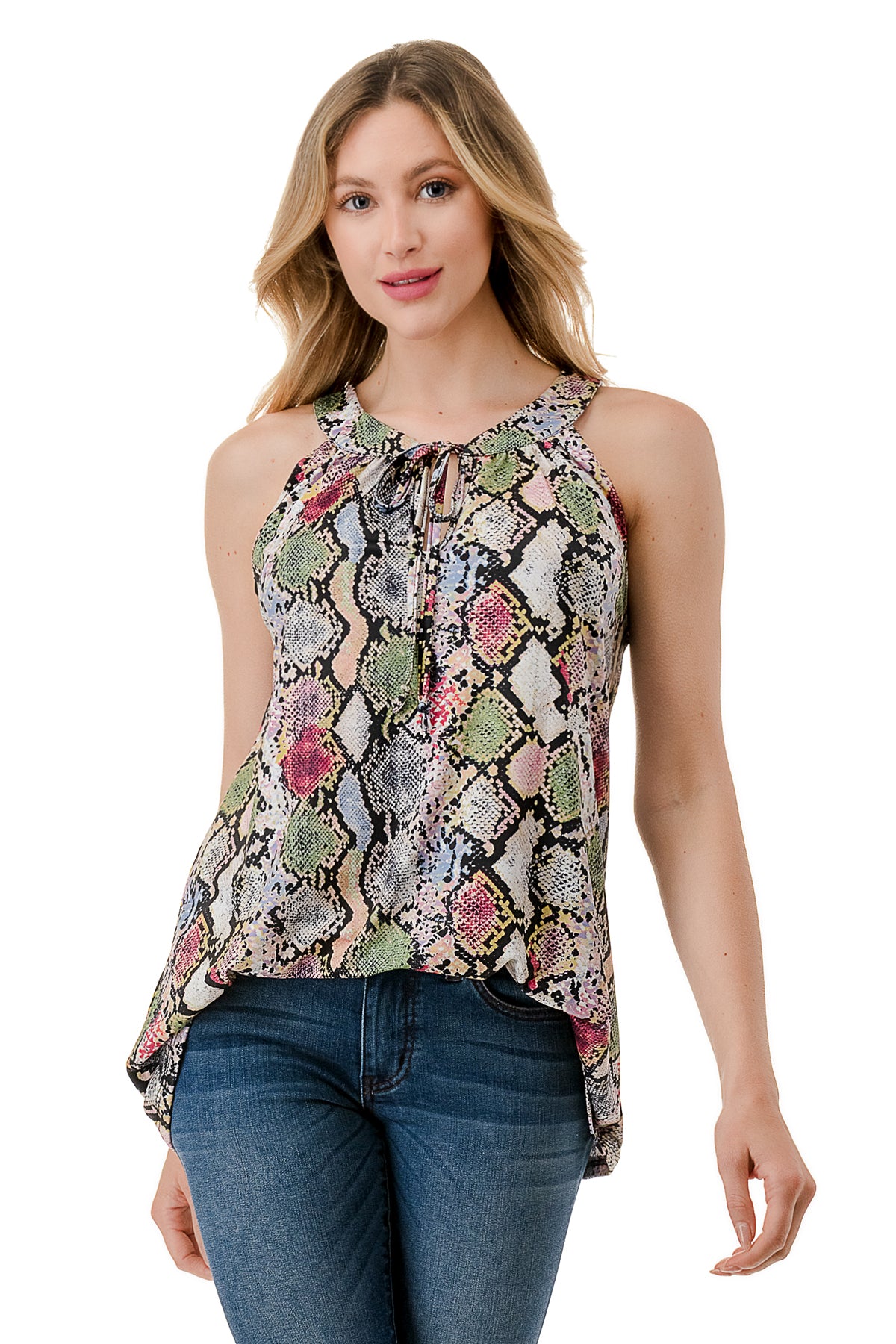 RUTH HALTER TOP (MULTI SNAKE)- VT3105