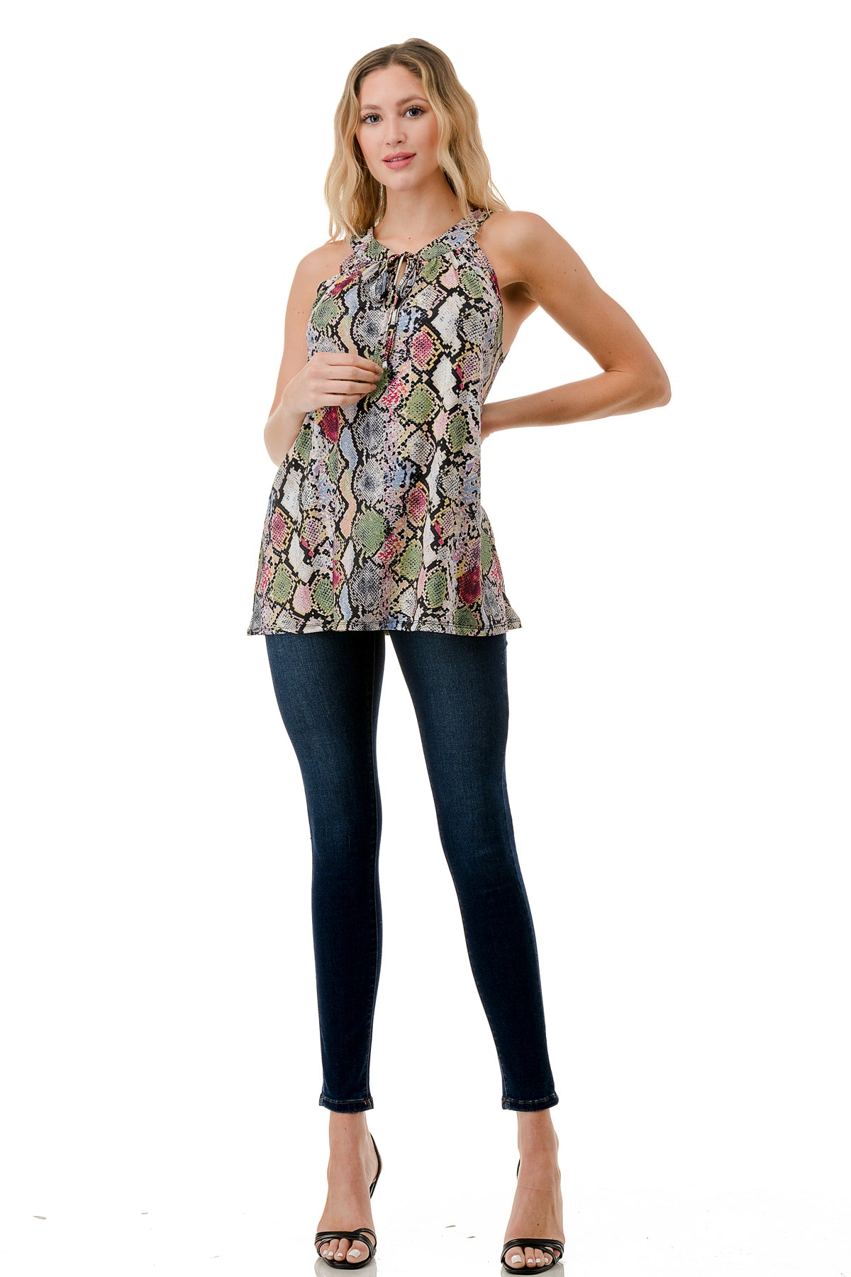 RUTH HALTER TOP (MULTI SNAKE)- VT3105