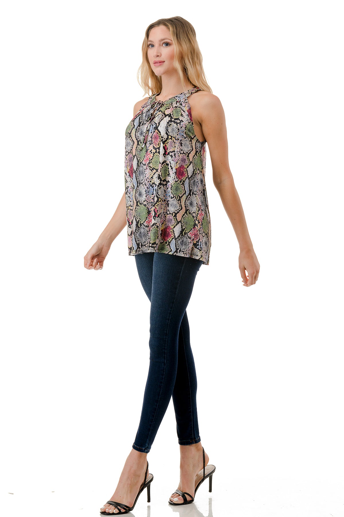 RUTH HALTER TOP (MULTI SNAKE)- VT3105
