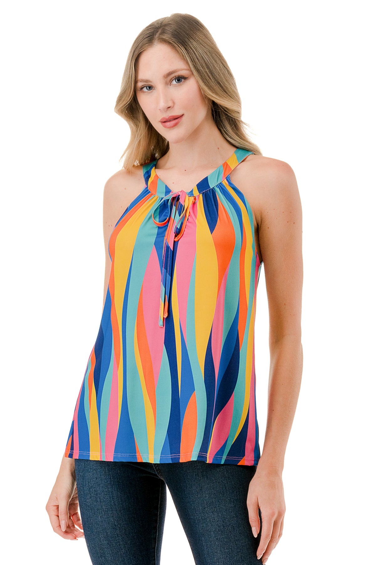 RUTH HALTER TOP (RAINBOW)- VT3105