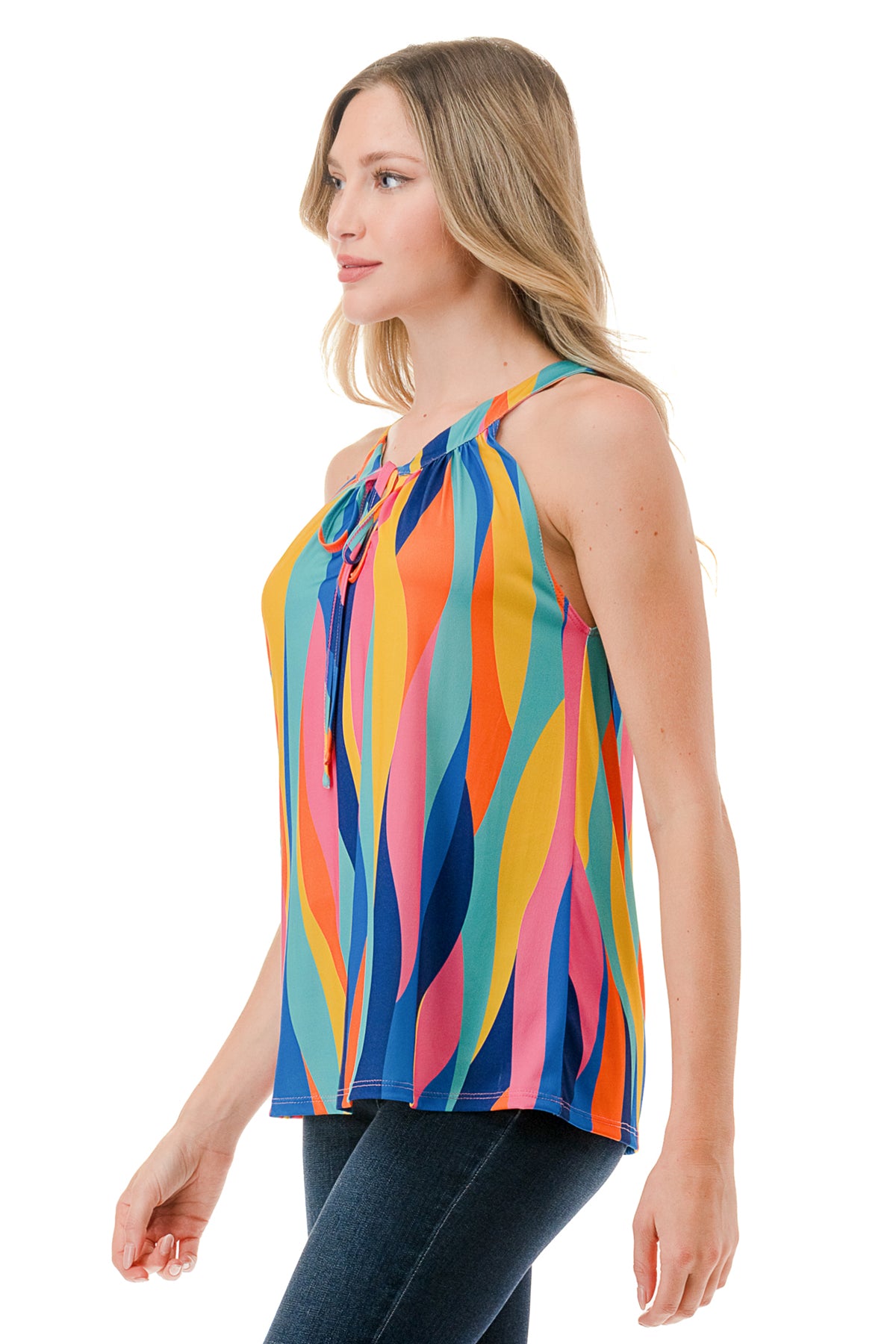 RUTH HALTER TOP (RAINBOW)- VT3105
