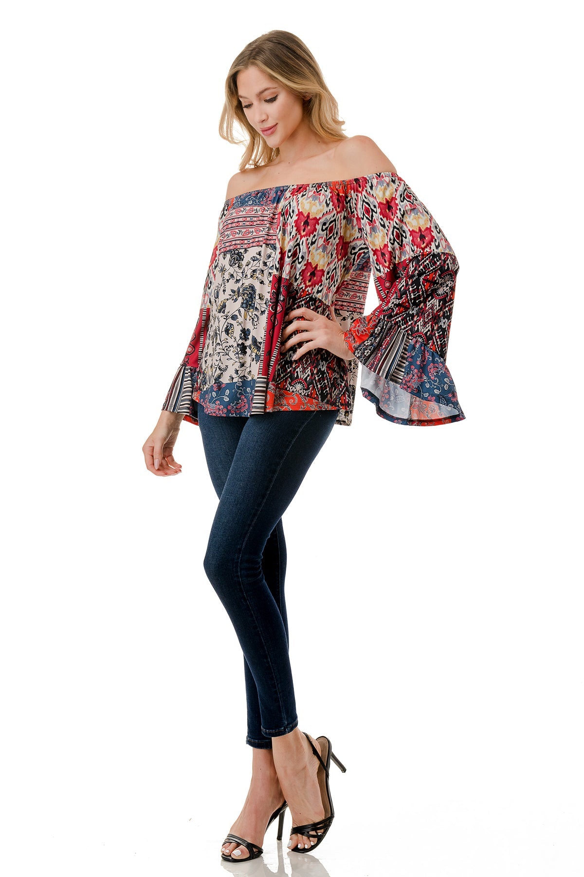 CORDELIA OFF SHOULDER TOP (GYPSY BOHO)-VT3154