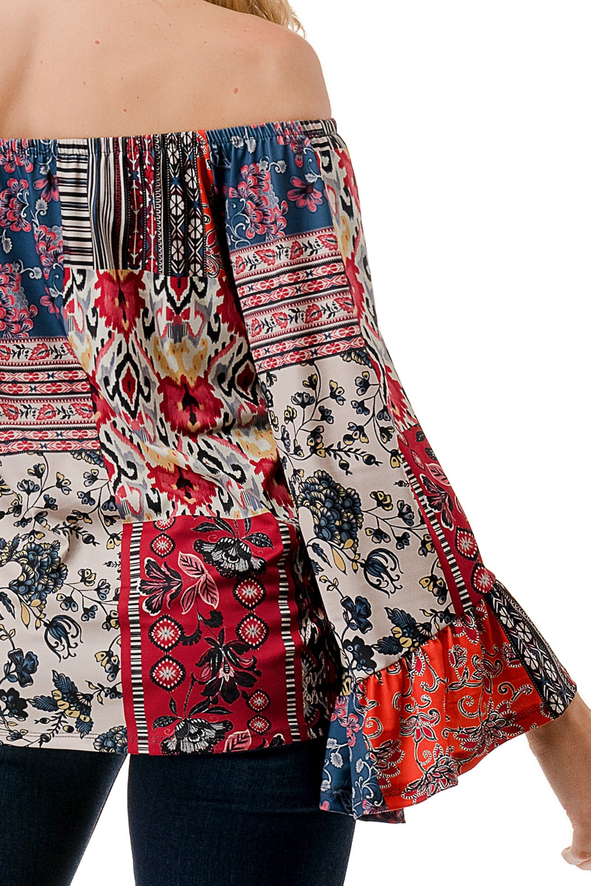 CORDELIA OFF SHOULDER TOP (GYPSY BOHO)-VT3154