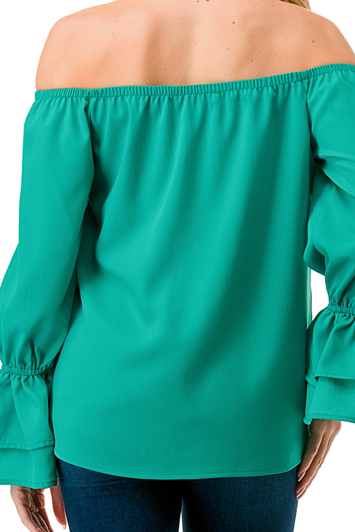 FRANCES OFF SHOULDER TOP (GREEN)- VT3160