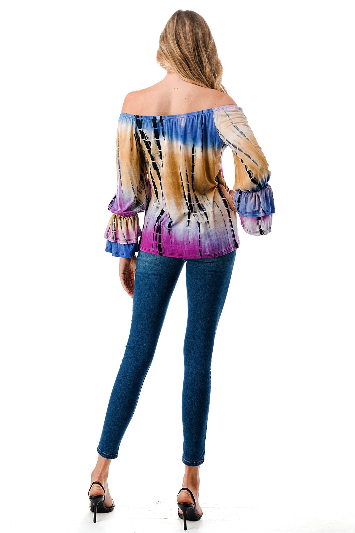 FRANCES OFF SHOULDER TOP (MULTI TIE DYE)- VT3160