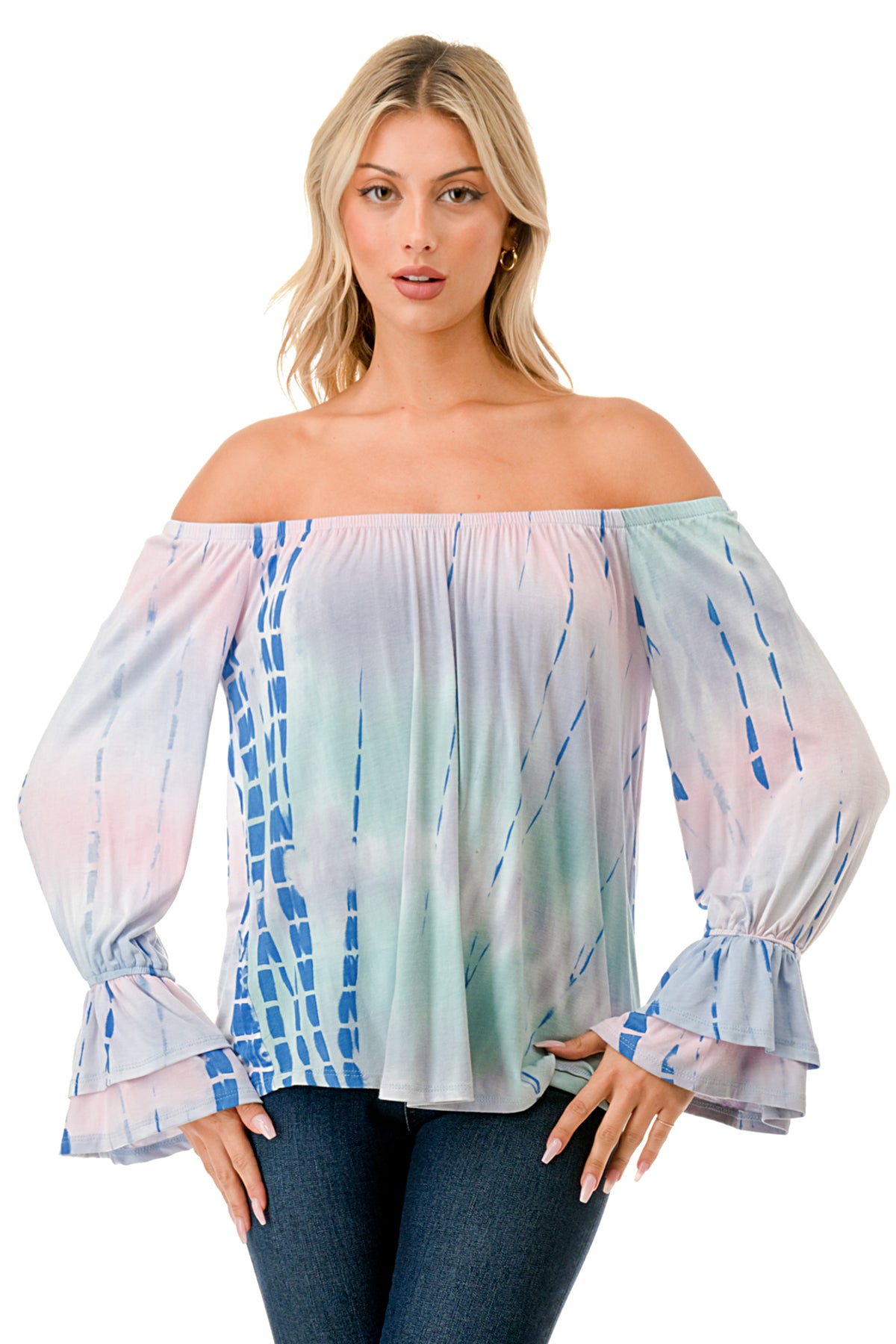 FRANCES OFF SHOULDER TOP (PASTEL BAMBOO)- VT3160