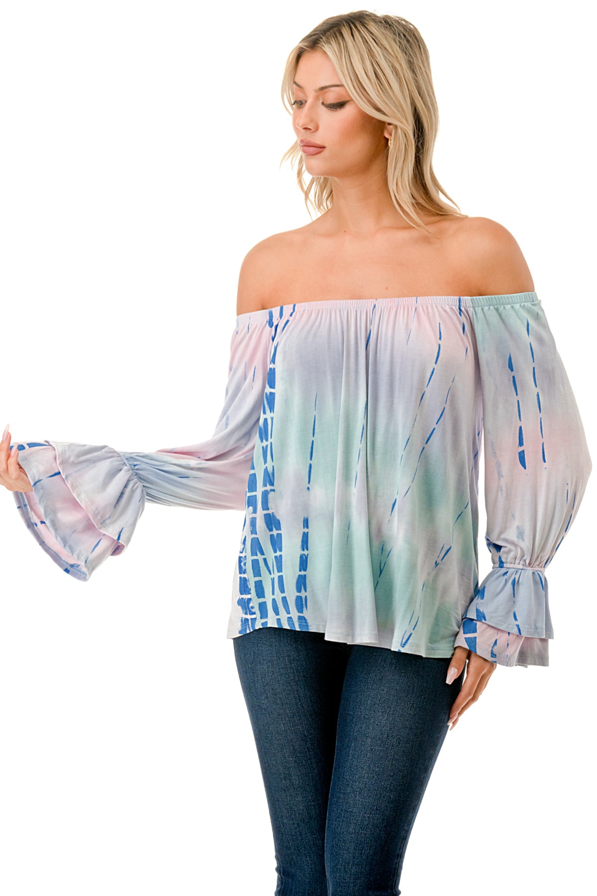 FRANCES OFF SHOULDER TOP (PASTEL BAMBOO)- VT3160