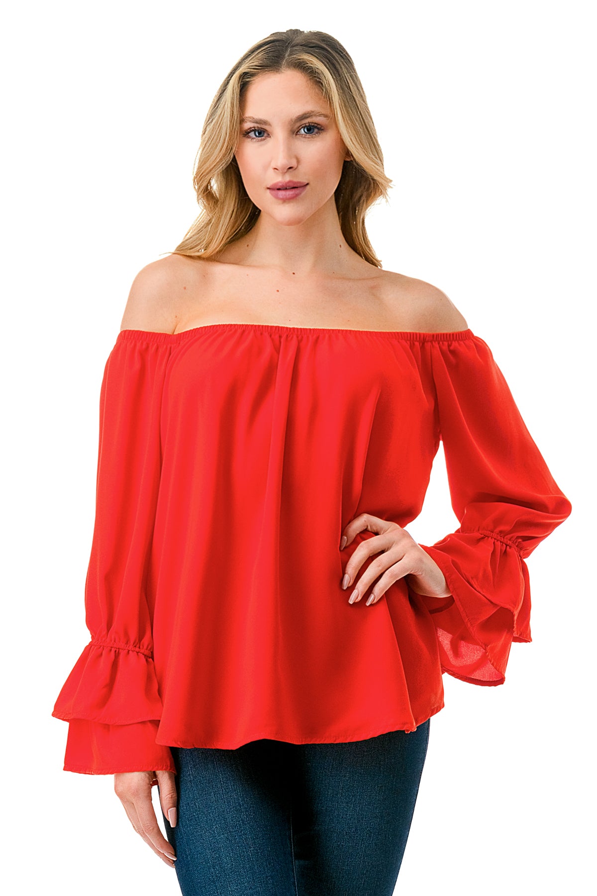 FRANCES OFF SHOULDER TOP (ORANGE)- VT3160