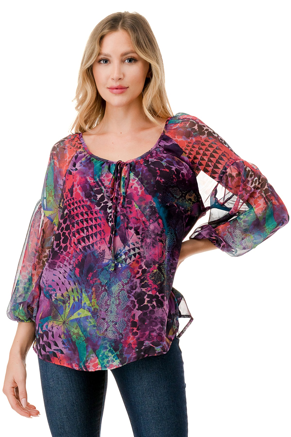 JANE FRONT KEY HOLE TOP (PANTASY)- VT3170