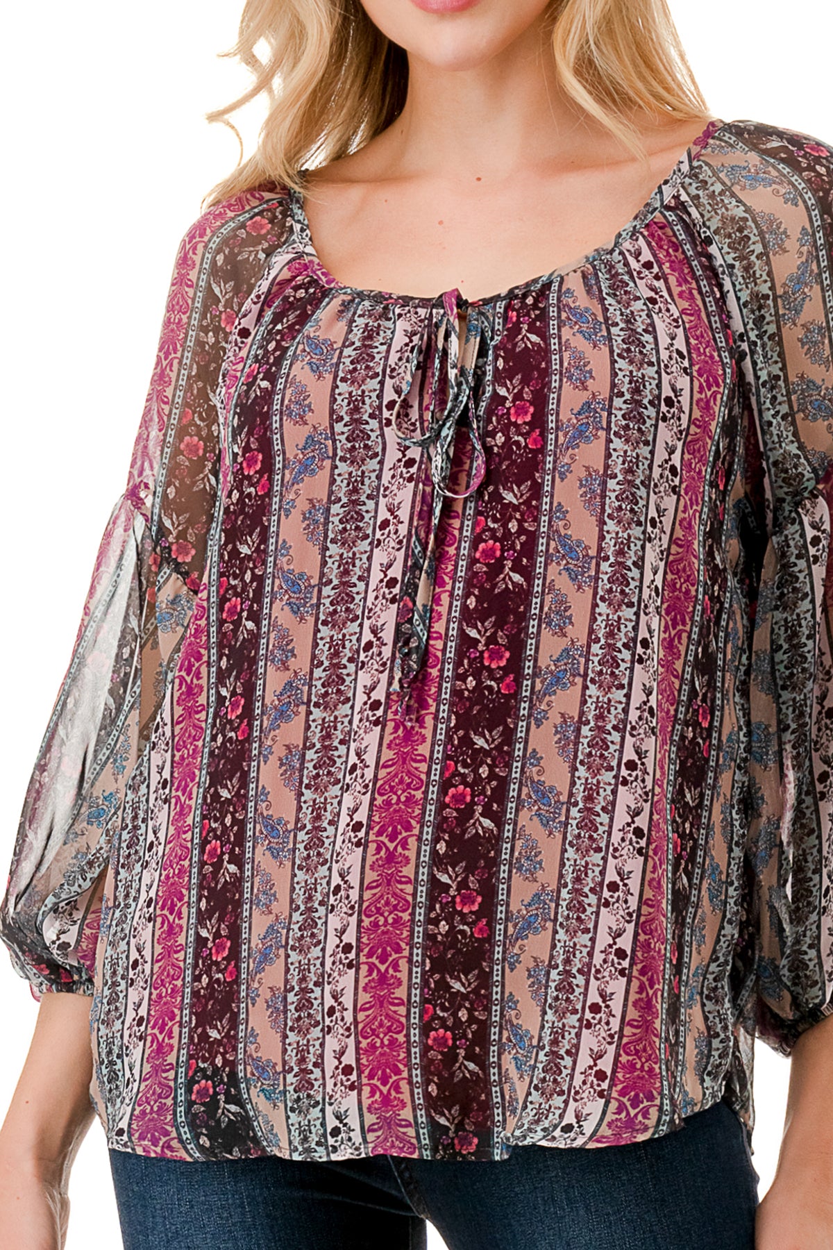 JANE FRONT KEY HOLE TOP (NOSTALGIA)- VT3170