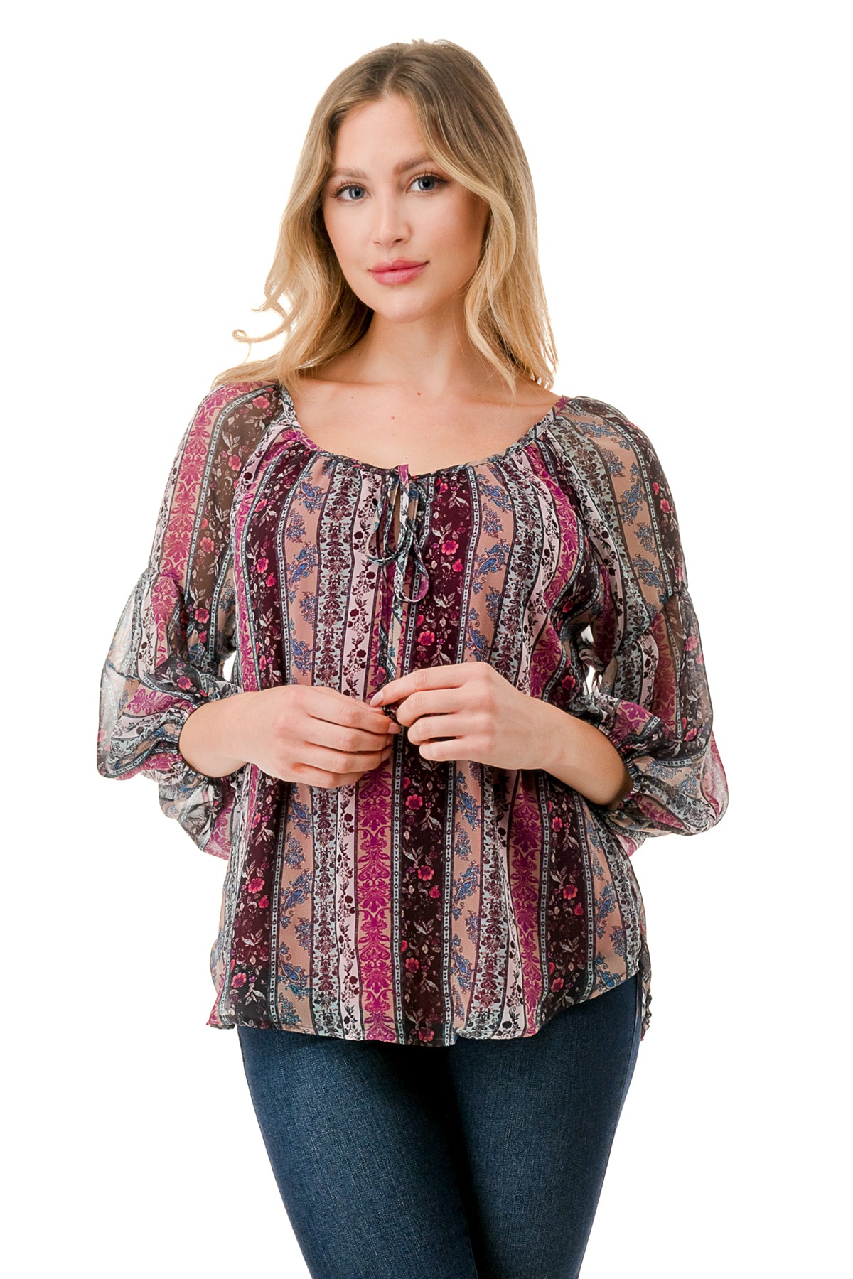 JANE FRONT KEY HOLE TOP (NOSTALGIA)- VT3170