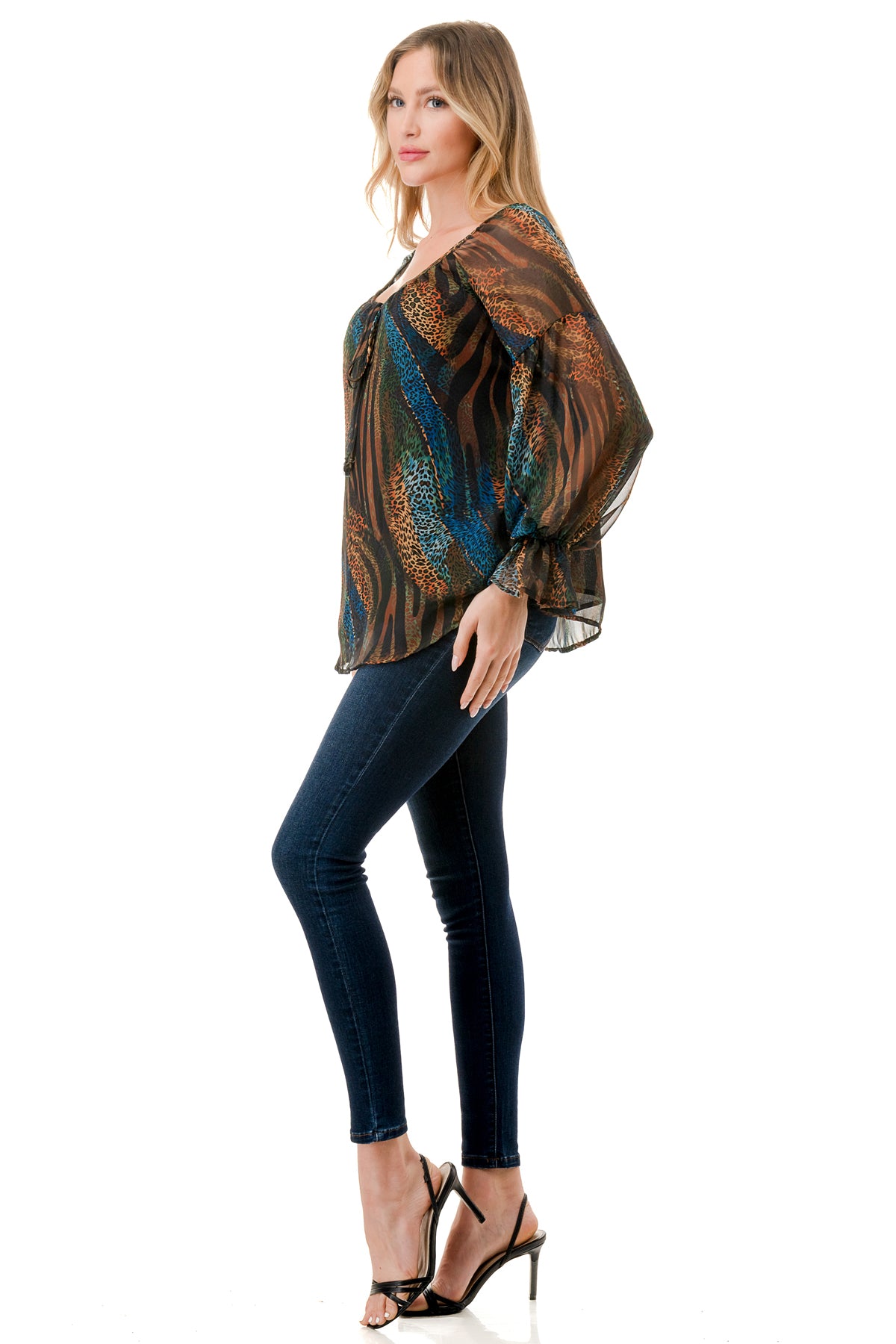 ALILE FRONT TIE TOP (FALL ZEBRA)- VT3193