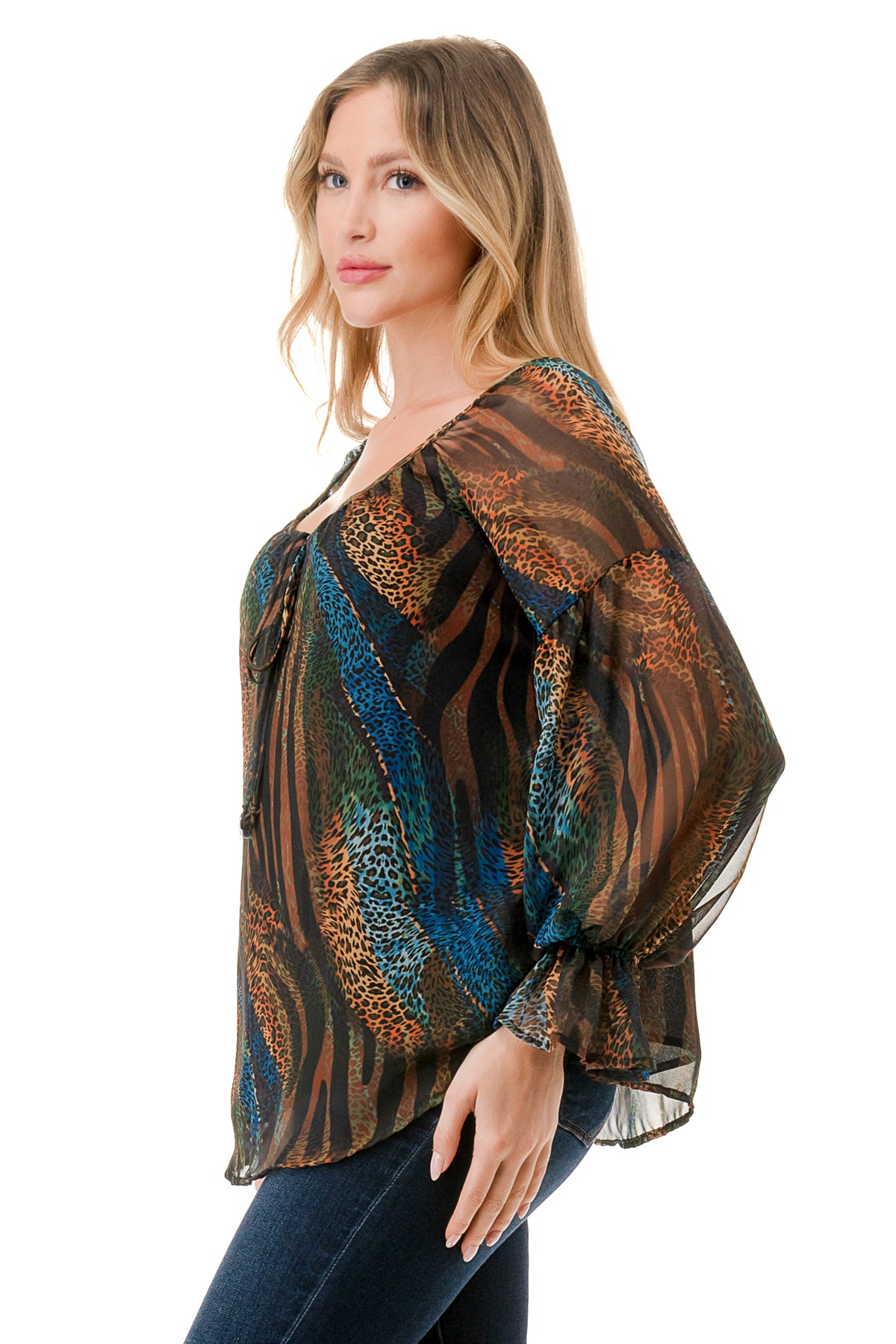 ALILE FRONT TIE TOP (FALL ZEBRA)- VT3193