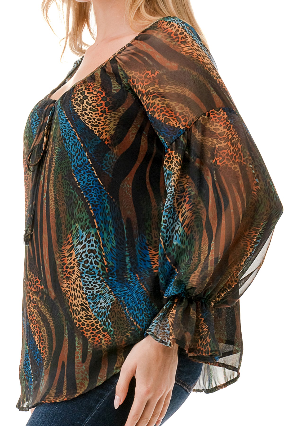 ALILE FRONT TIE TOP (FALL ZEBRA)- VT3193