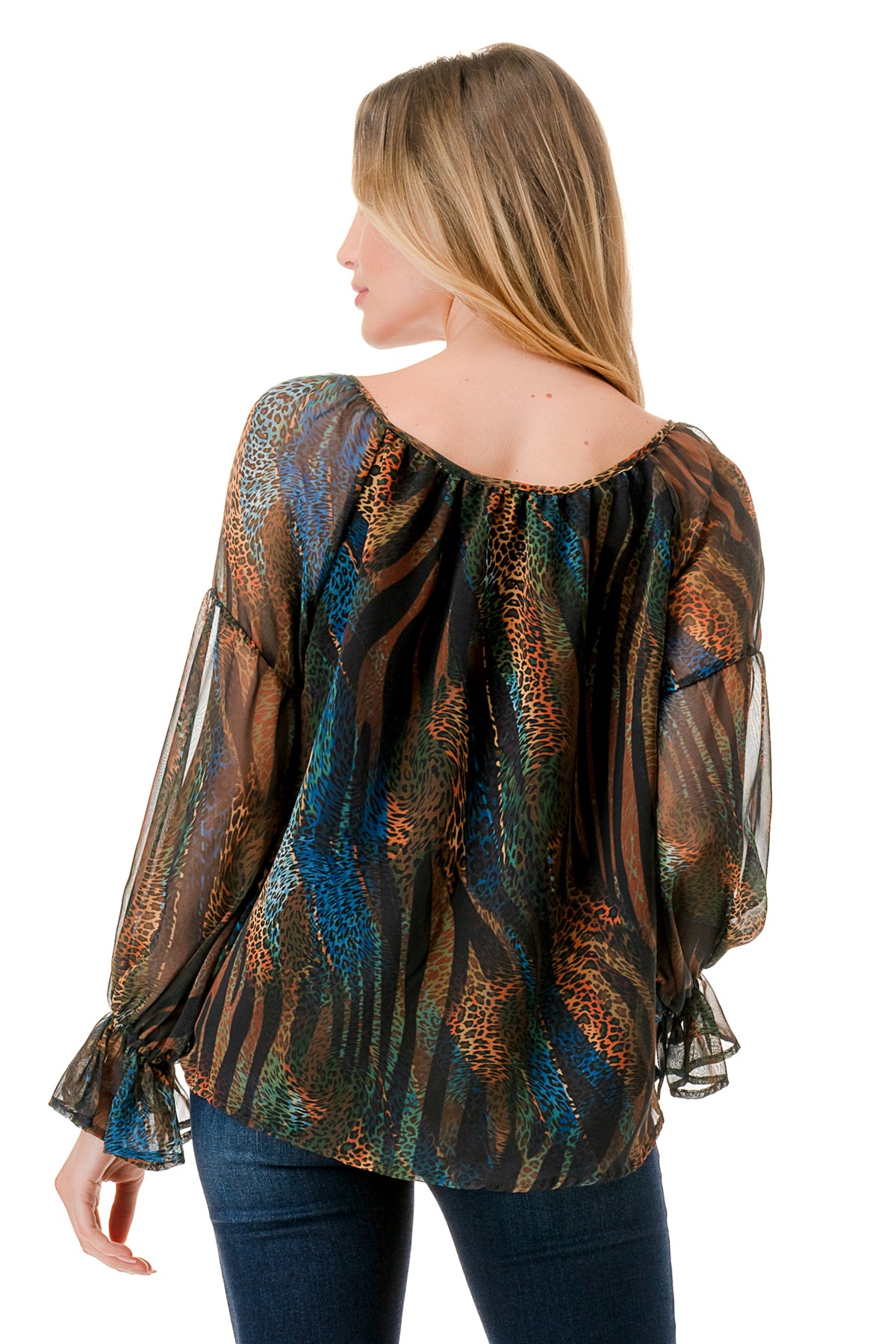 ALILE FRONT TIE TOP (FALL ZEBRA)- VT3193