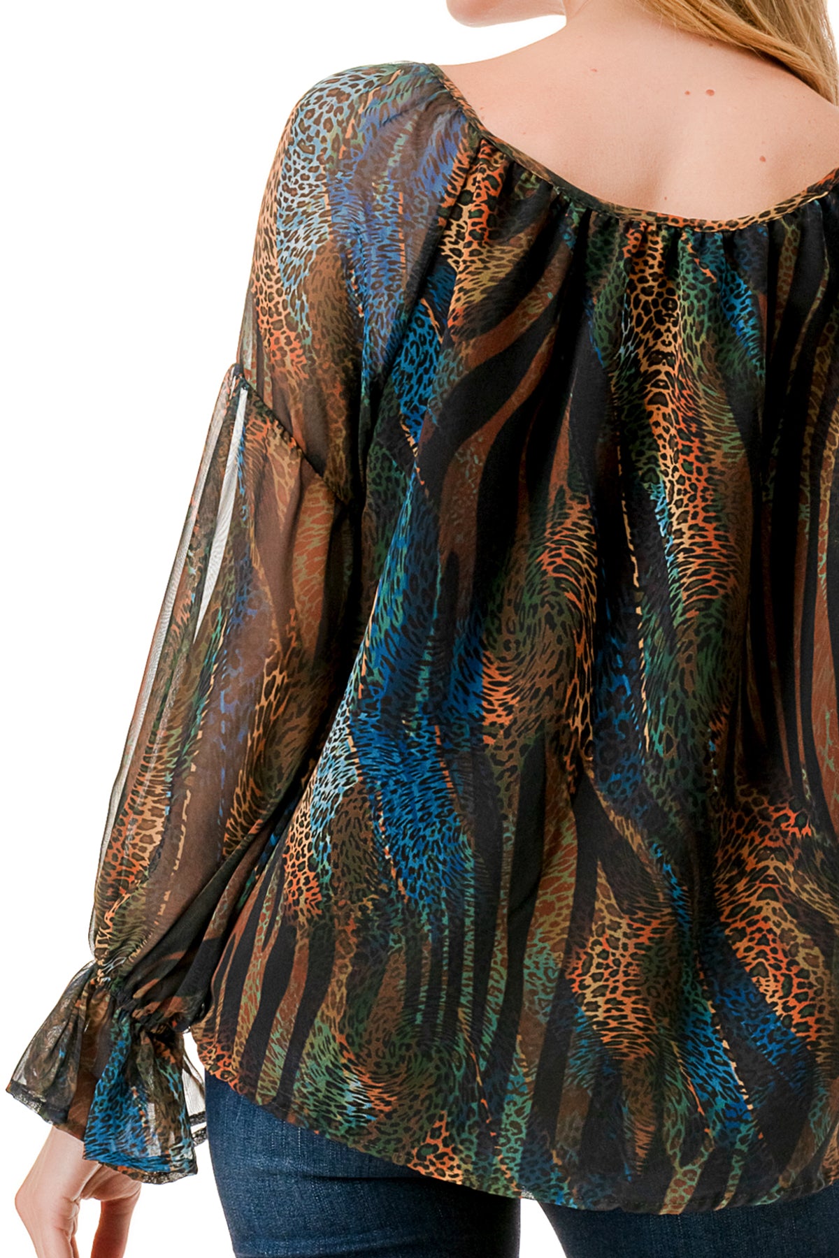 ALILE FRONT TIE TOP (FALL ZEBRA)- VT3193