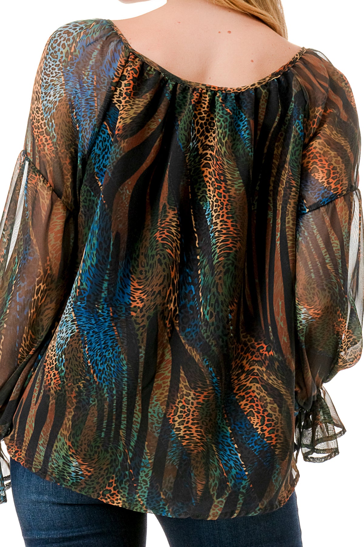 ALILE FRONT TIE TOP (FALL ZEBRA)- VT3193