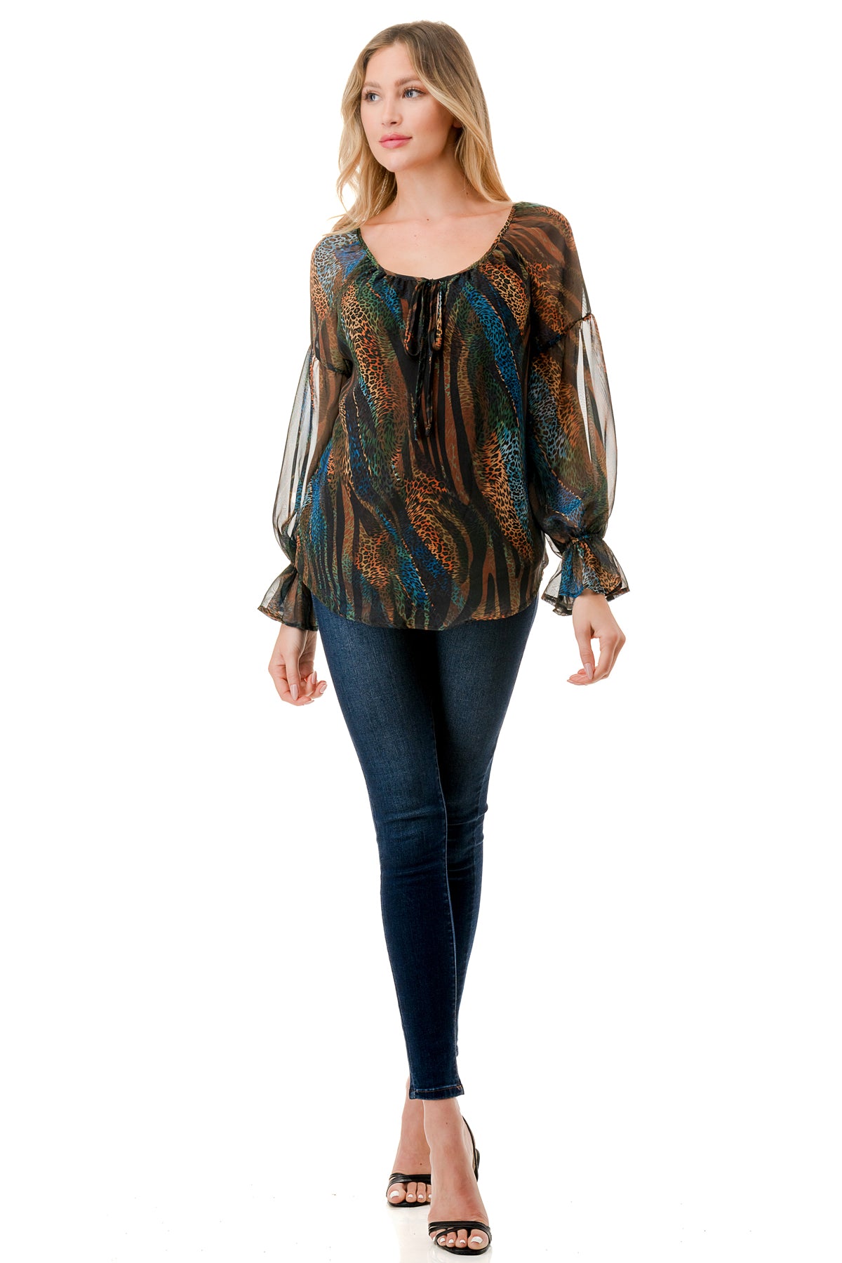 ALILE FRONT TIE TOP (FALL ZEBRA)- VT3193