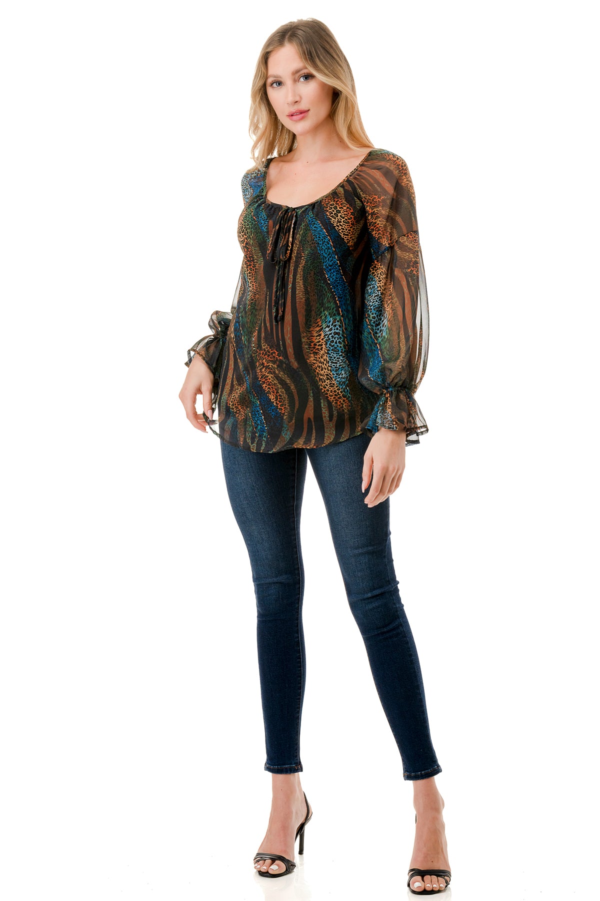 ALILE FRONT TIE TOP (FALL ZEBRA)- VT3193