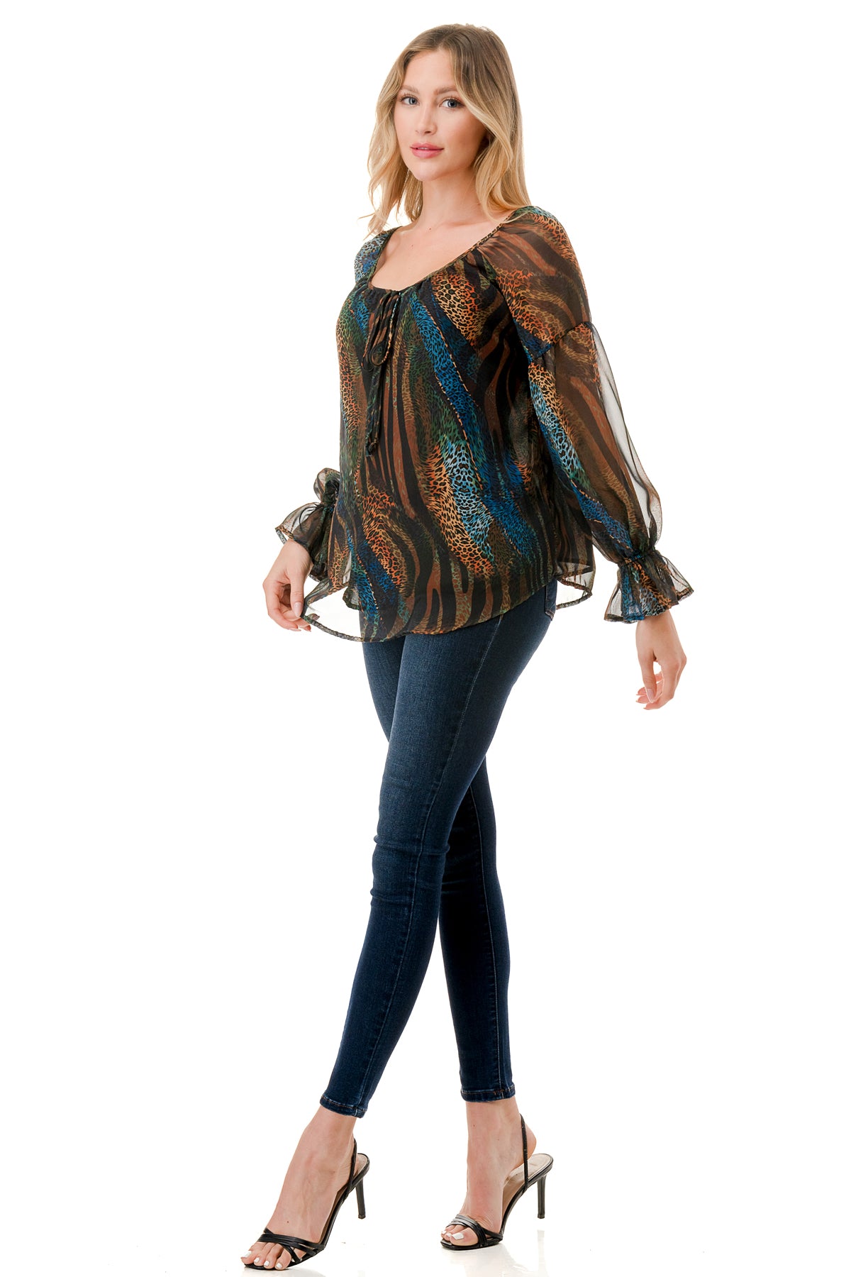 ALILE FRONT TIE TOP (FALL ZEBRA)- VT3193