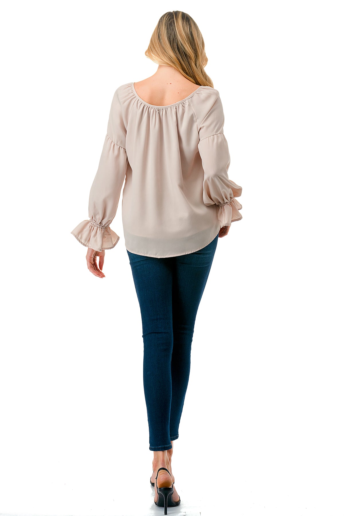 ALILE FRONT TIE TOP (TAUPE)- VT3193