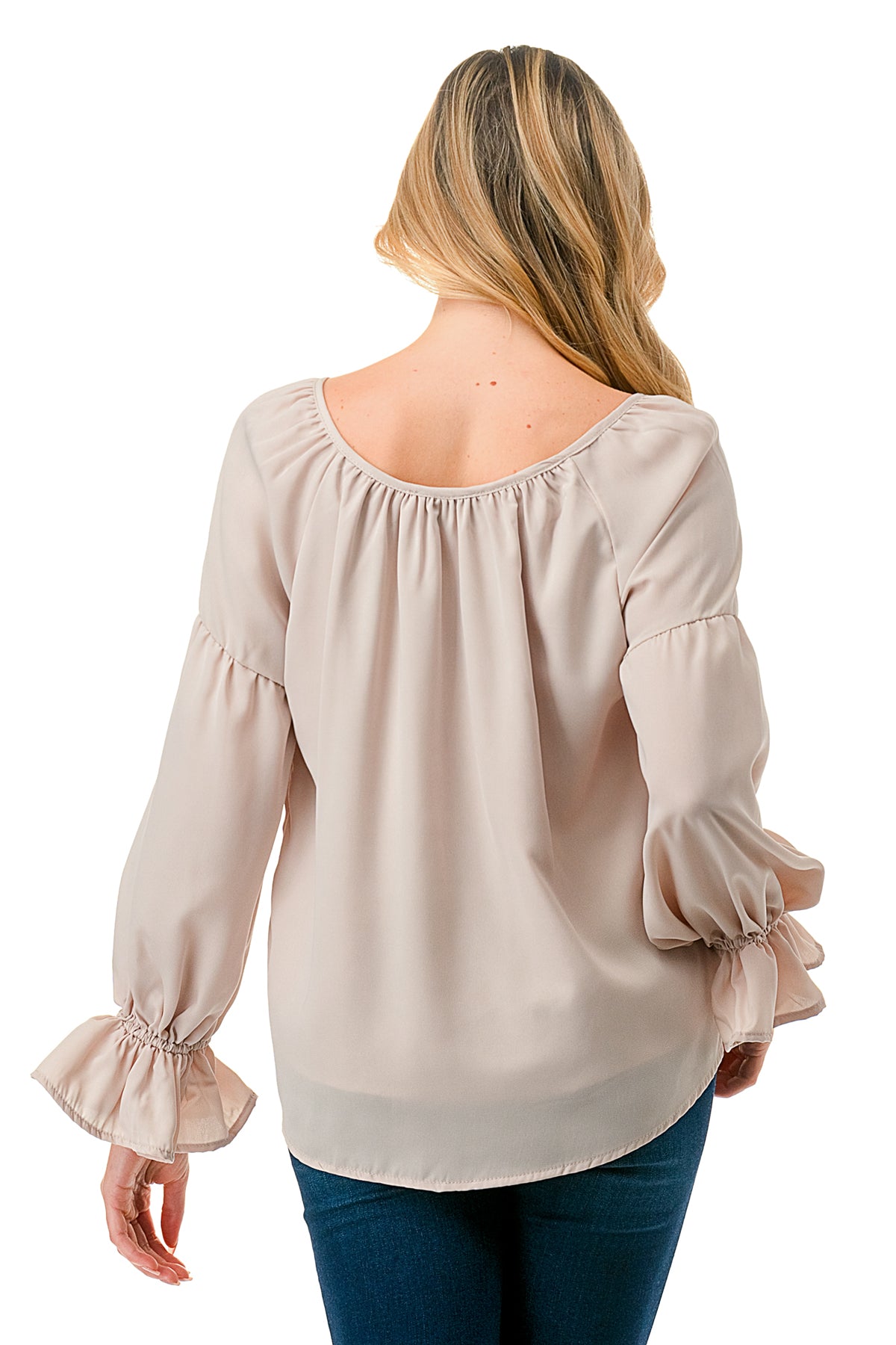 ALILE FRONT TIE TOP (TAUPE)- VT3193