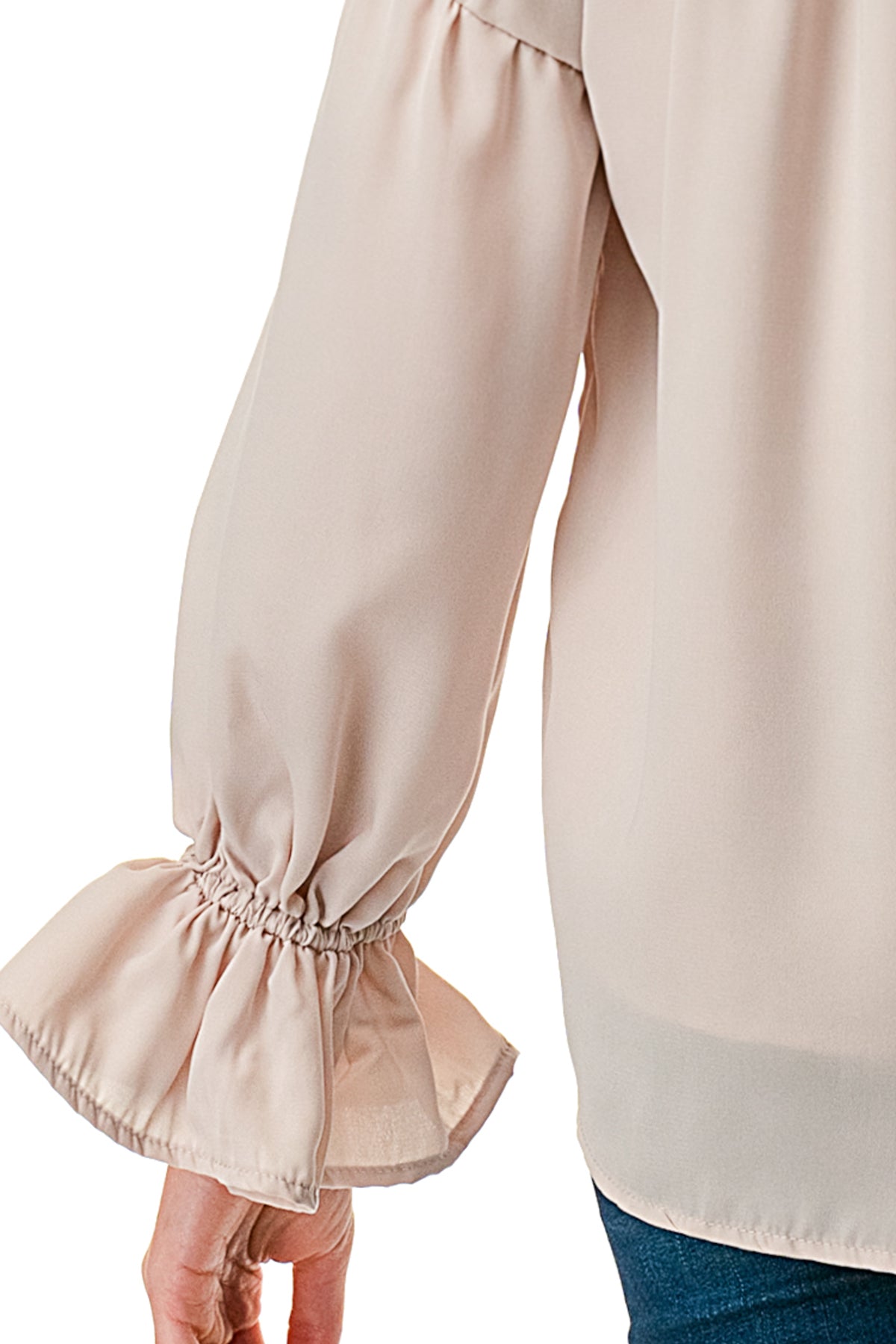 ALILE FRONT TIE TOP (TAUPE)- VT3193