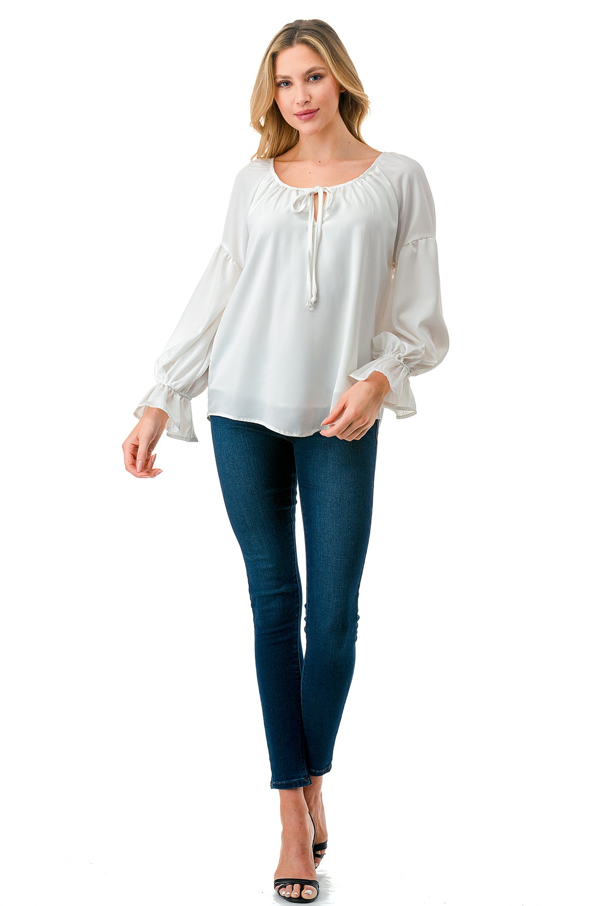 ALILE FRONT TIE TOP (WHITE)- VT3193