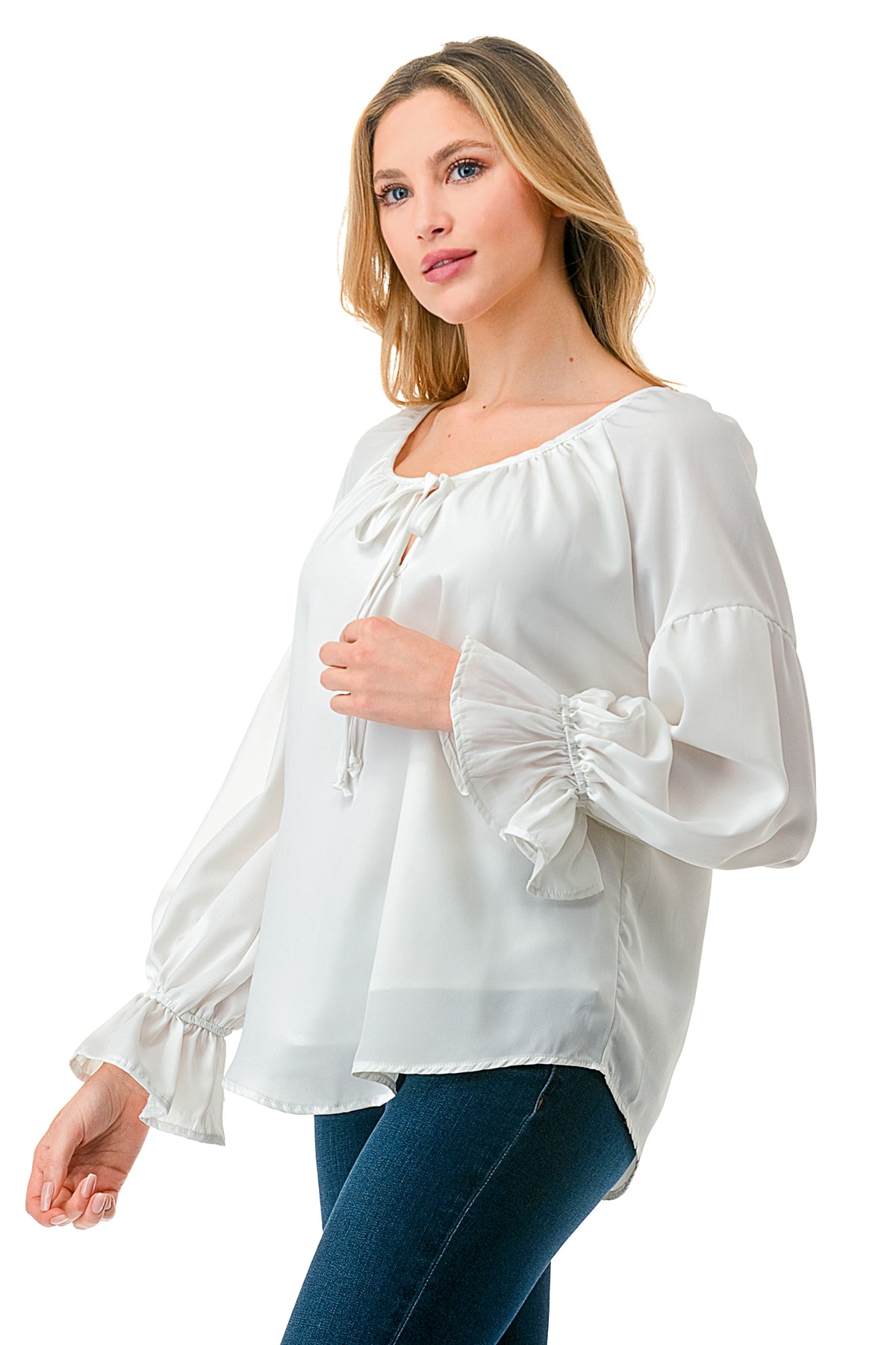 ALILE FRONT TIE TOP (WHITE)- VT3193