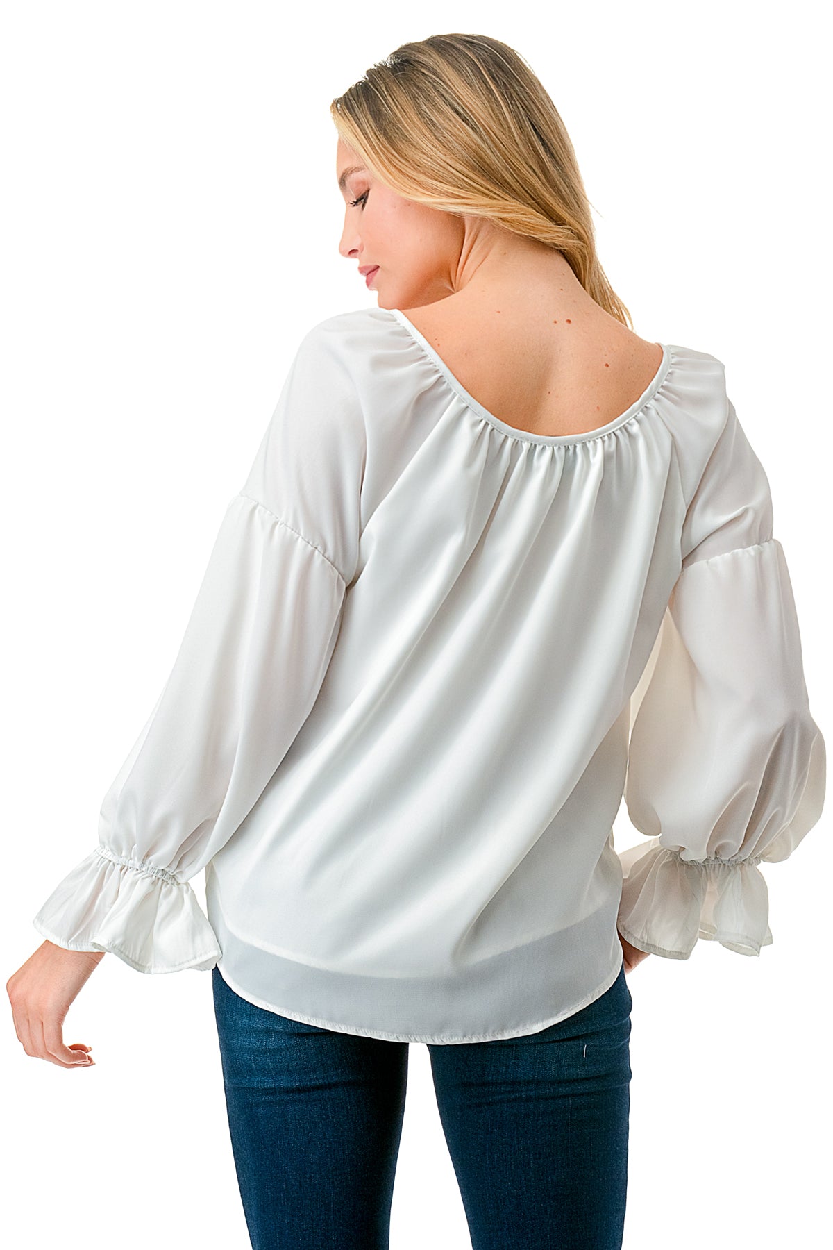 ALILE FRONT TIE TOP (WHITE)- VT3193